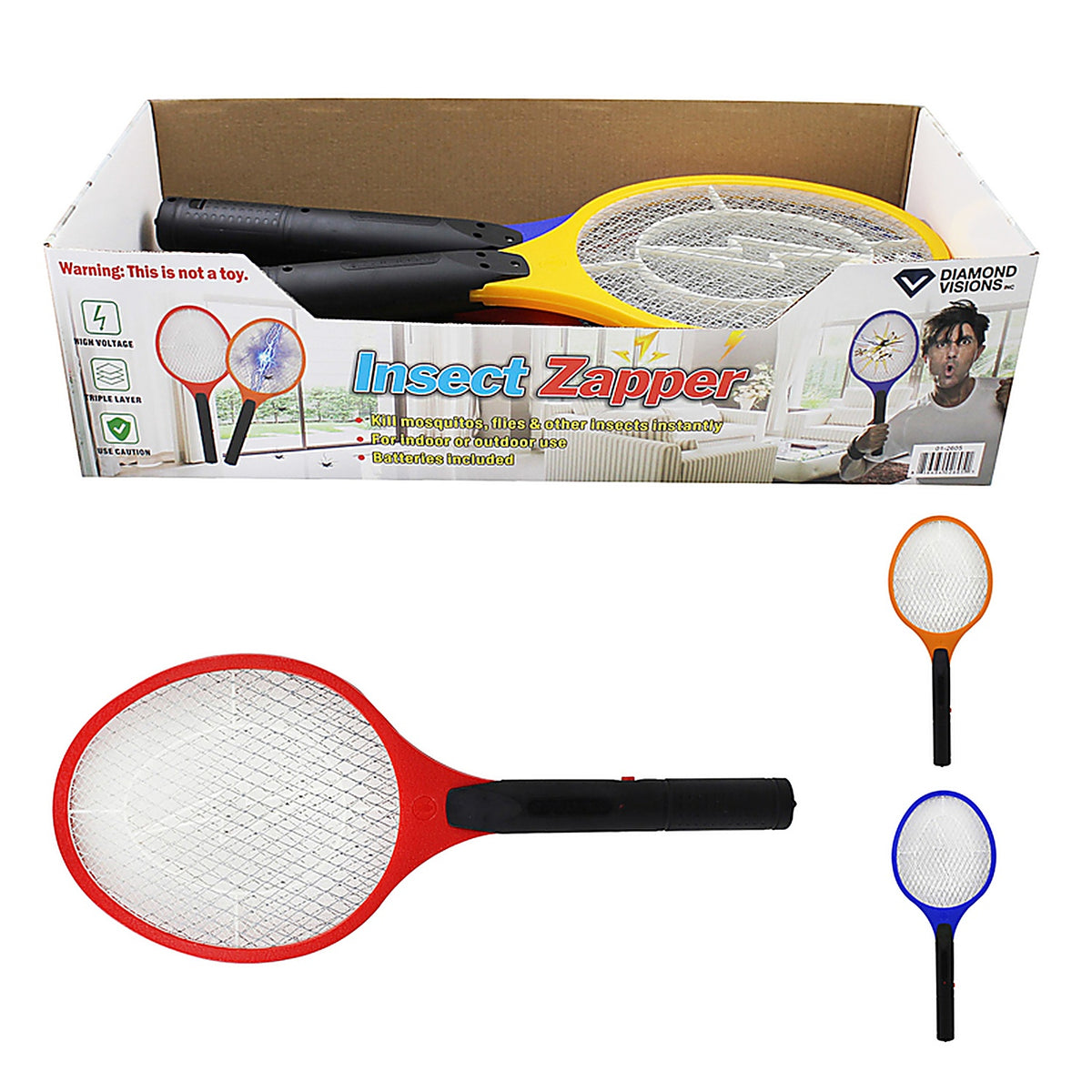 Diamond Visions - 01-2605 - Indoor and Outdoor Insect Racket Zapper