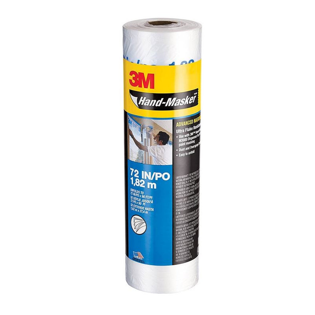3M - 90039 - Hand-Masker Advanced Masking Film AMF72, 72 in x 90 ft x .35 mil 1 Roll/Pack - 70006940582