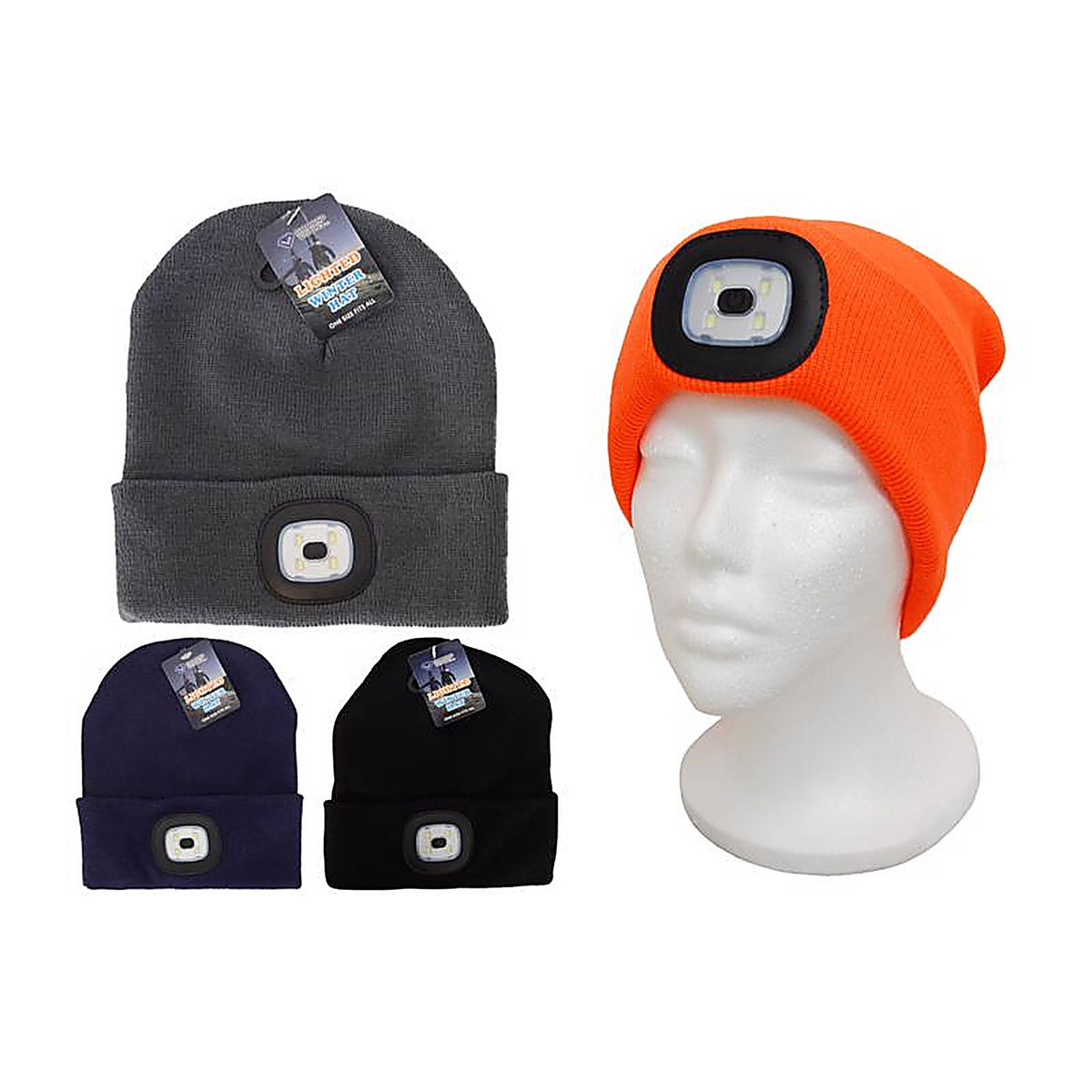Diamond Visions - 05-2166 - Beanie Lighted Winter Hat Assorted Colors One Size Fits All
