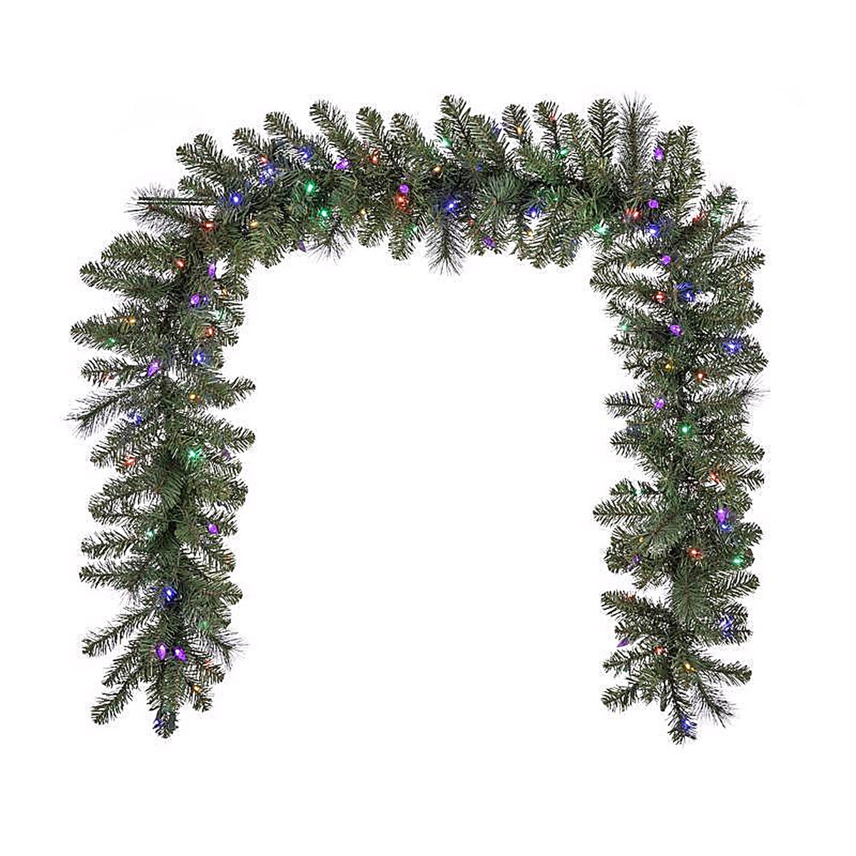 Celebrations - MPGARL-9WAC6MUA - Platinum 14 in. D X 9 ft. L LED Prelit Multicolored Mixed Pine Christmas Garland