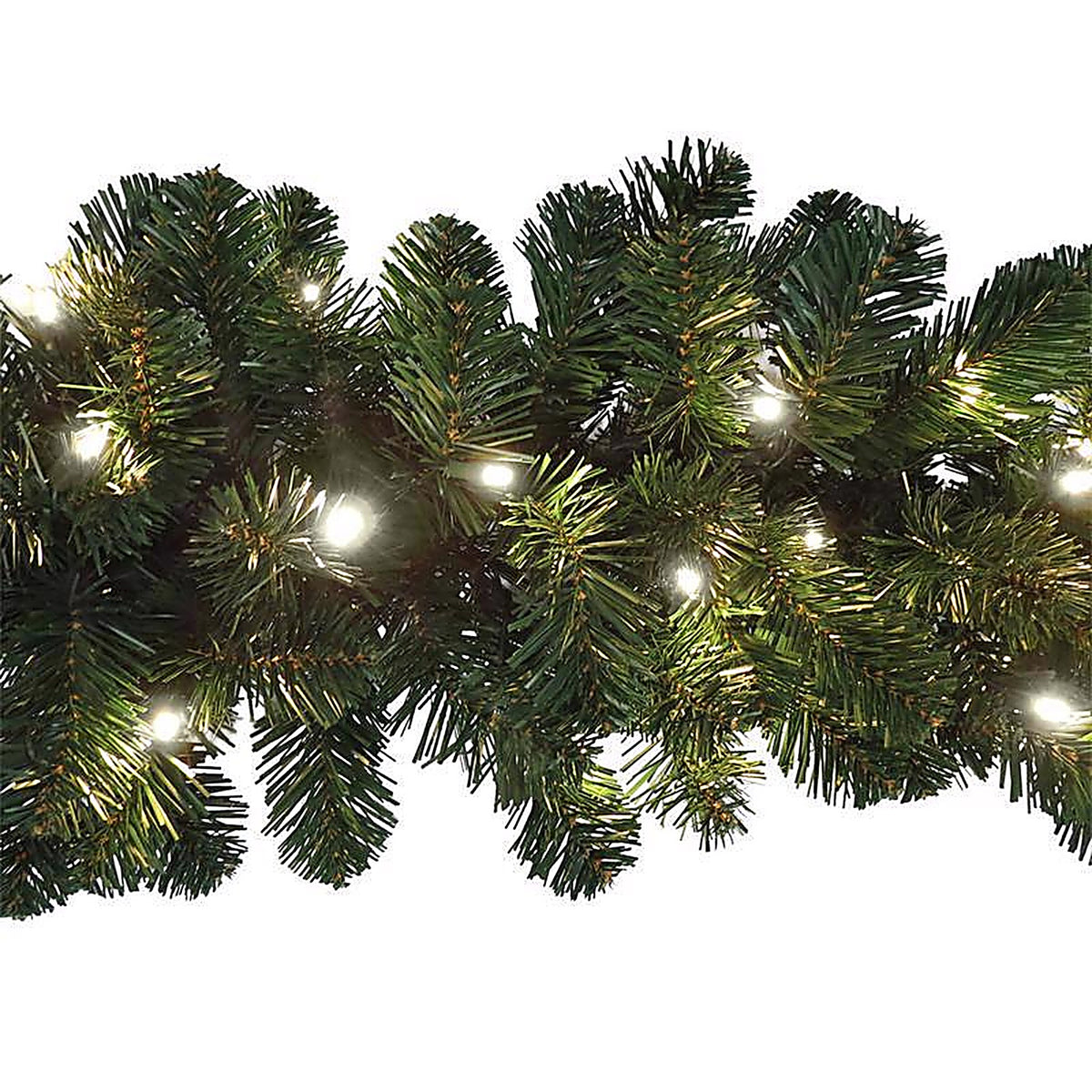 Celebrations - MPGARL-9WAC6PWA - Platinum 14 in. D X 9 ft. L LED Prelit Pure White Mixed Pine Christmas Garland