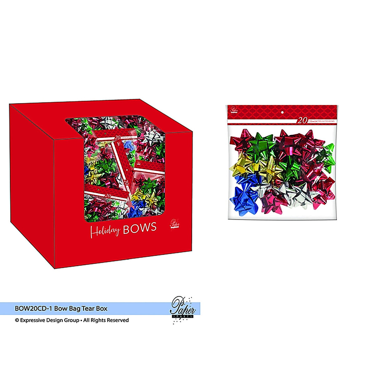 Paper Images - BOW20CD-1 - Assorted Traditional Holiday Bows