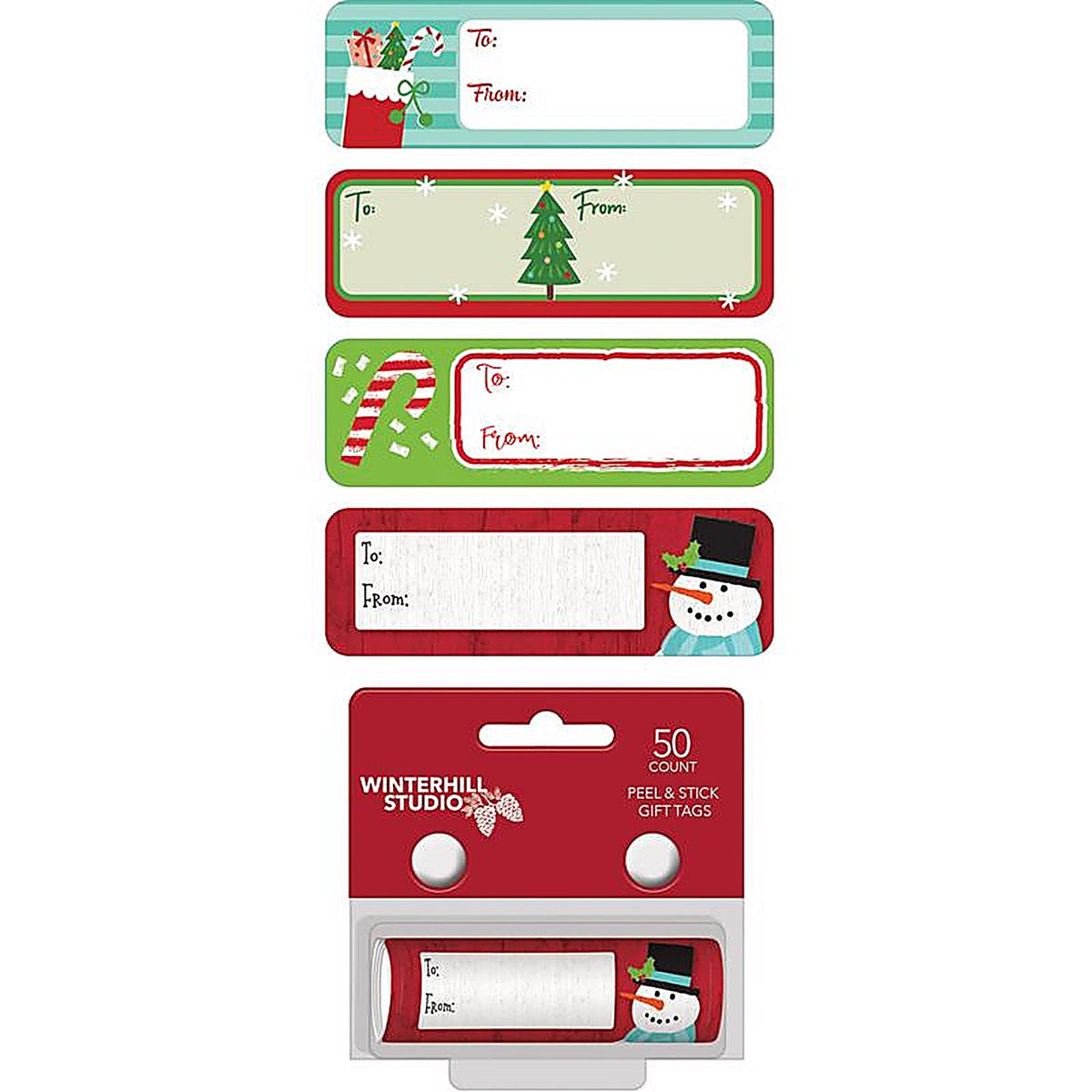 Paper Images - CTGR50CS-7 - Assorted Peel N Stick Holiday Gift Tags