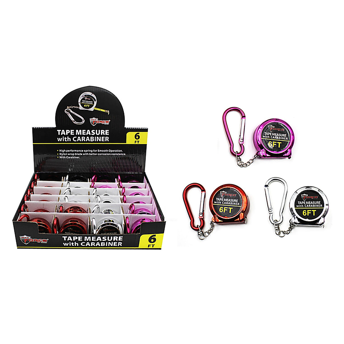 Diamond Visions - 2221688 - Max Force 6 ft. L Carabiner Tape Measure - 1/Pack