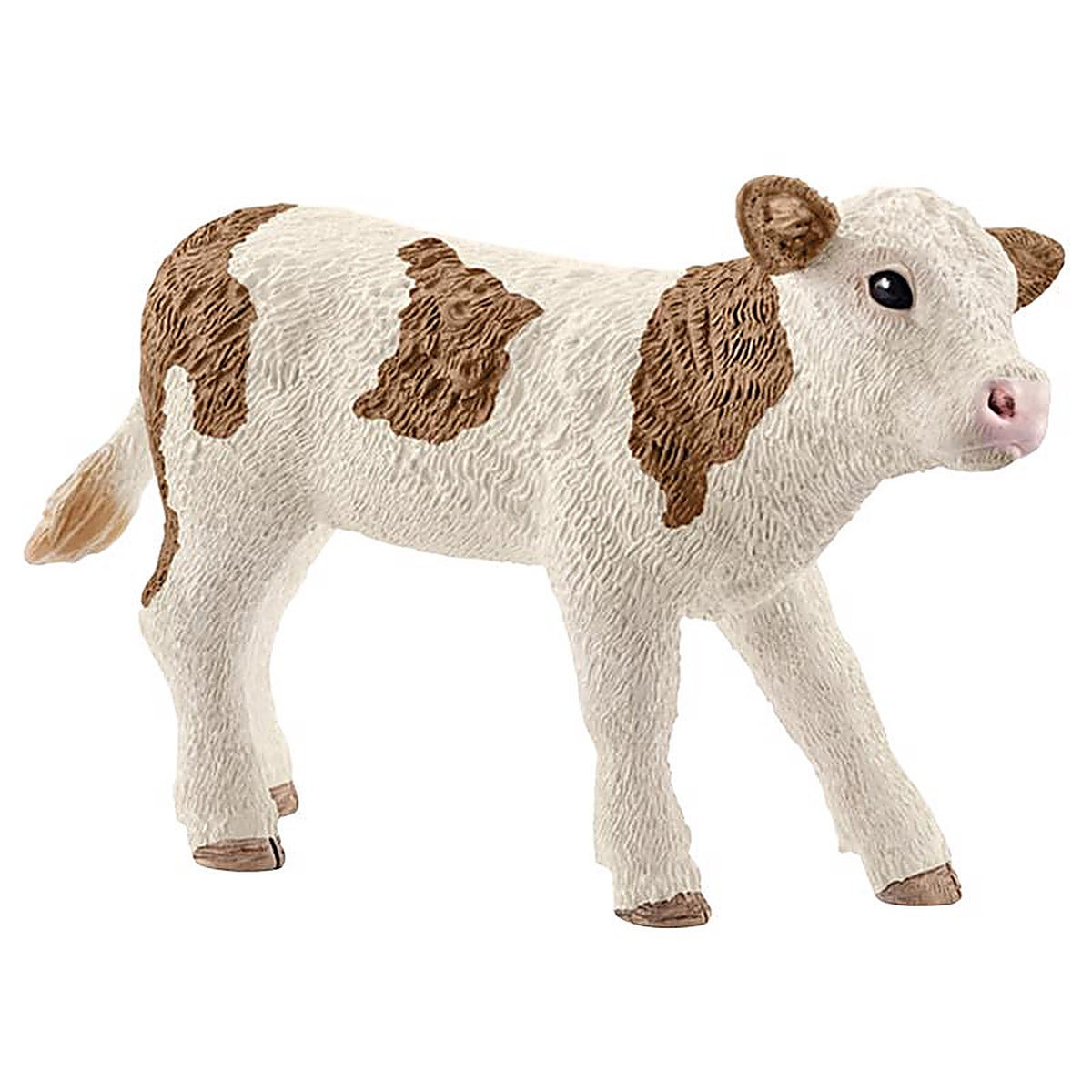 Schleich - 13802 - Farm World Simmental Calf Toy Plastic Brown/White