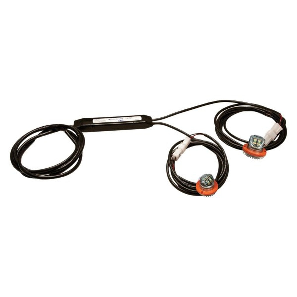 ECCO - 9021AA - LED Flasher - Hide-A-Led, 2 Head, Wide (4 LED), 12VDC, Amber, Amber