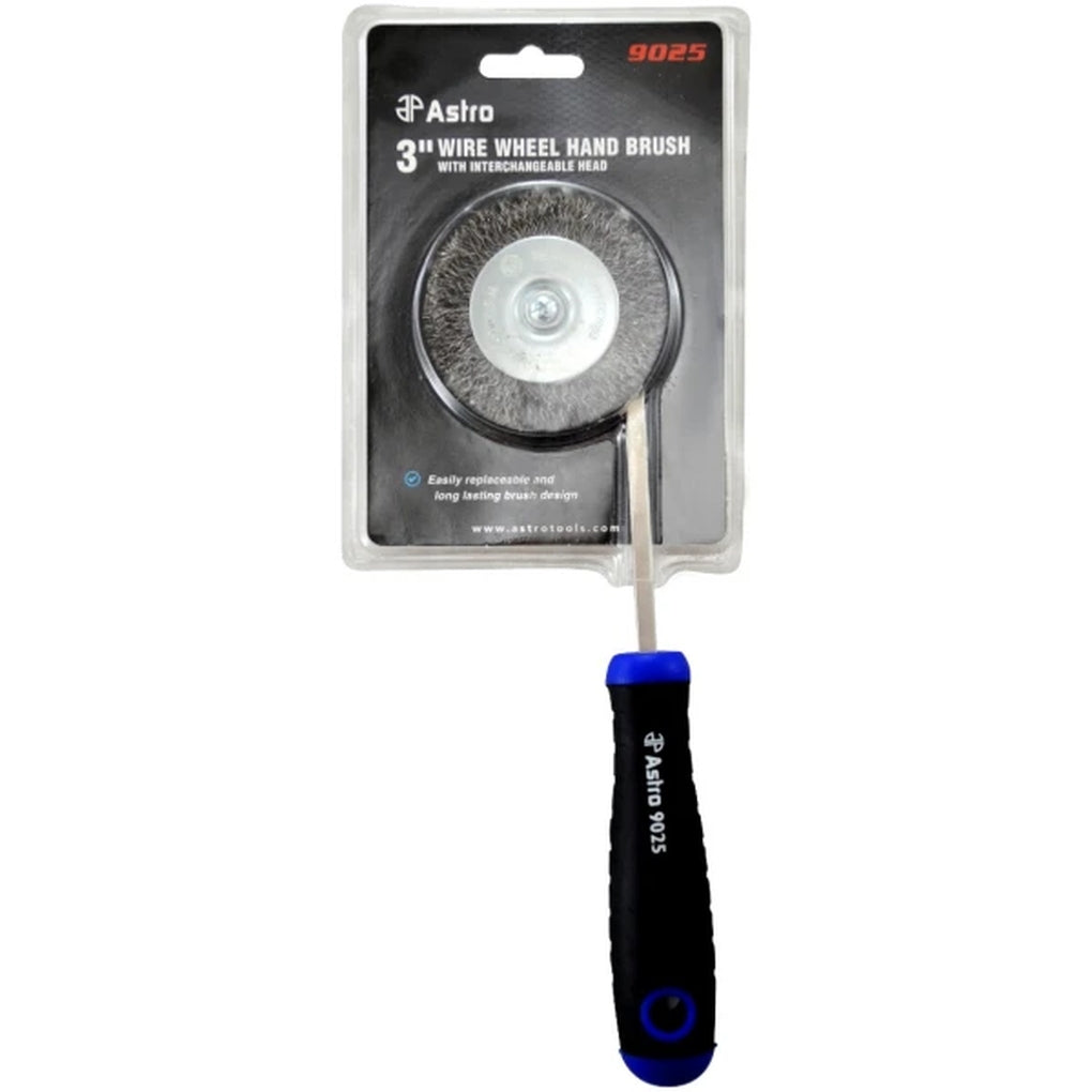 Astro Pneumatic|9025|Wire Wheel Hand Brush, 11 in x 3 in, Steel Bristles