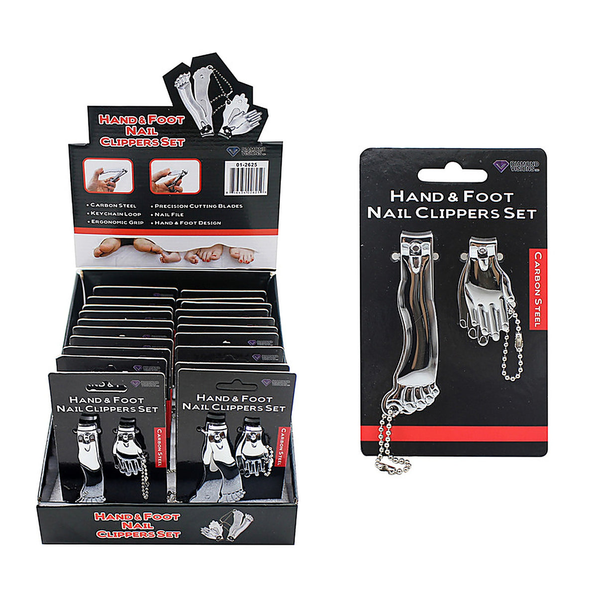 Diamond Visions - 01-2625 - Silver Hand and Foot Nail Clippers 2 pk