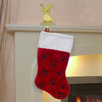 Dyno - 1161734-2AC - LLC Red/White/Black Paw Print Christmas Stocking