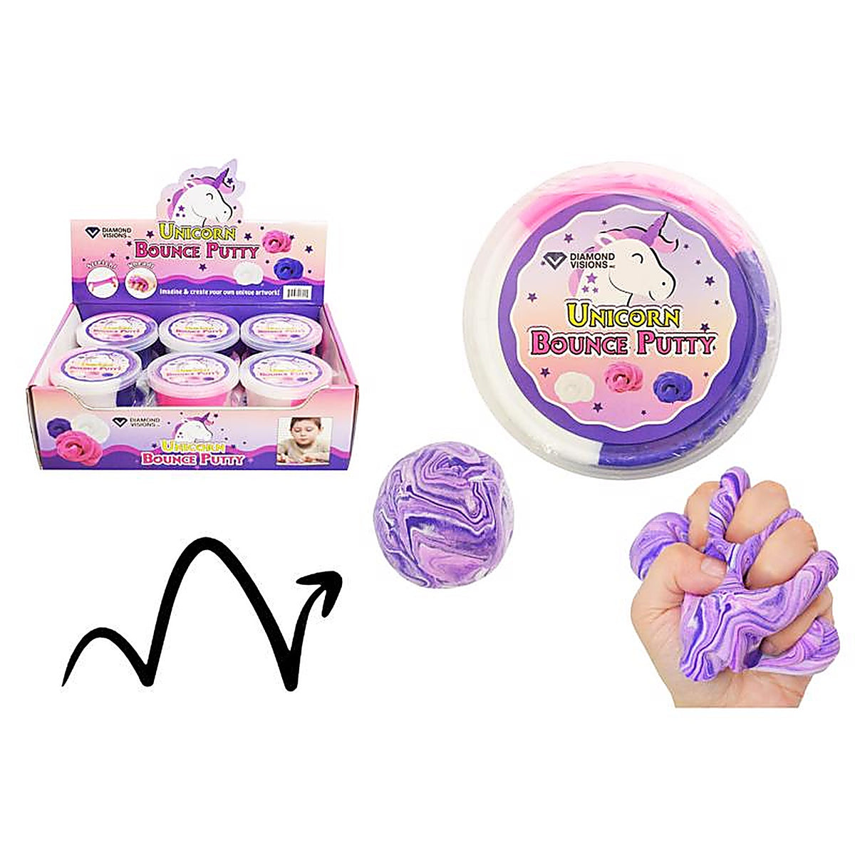 Diamond Visions - TM-2694 - Unicorn Bounce Putty - 1/Pack