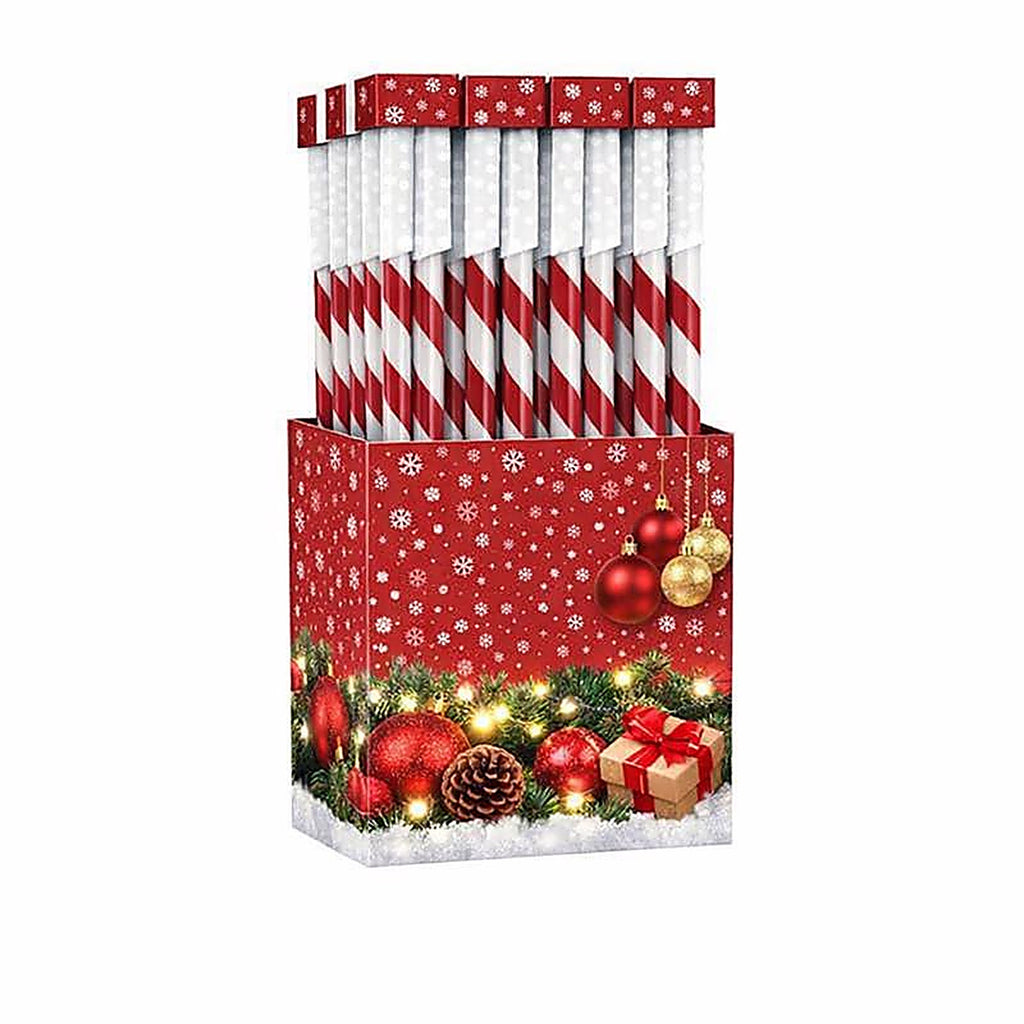 Alpine - QWE106 - LED White 23.3 in. Solar Candy Cane Striped Stake Pathway Decor