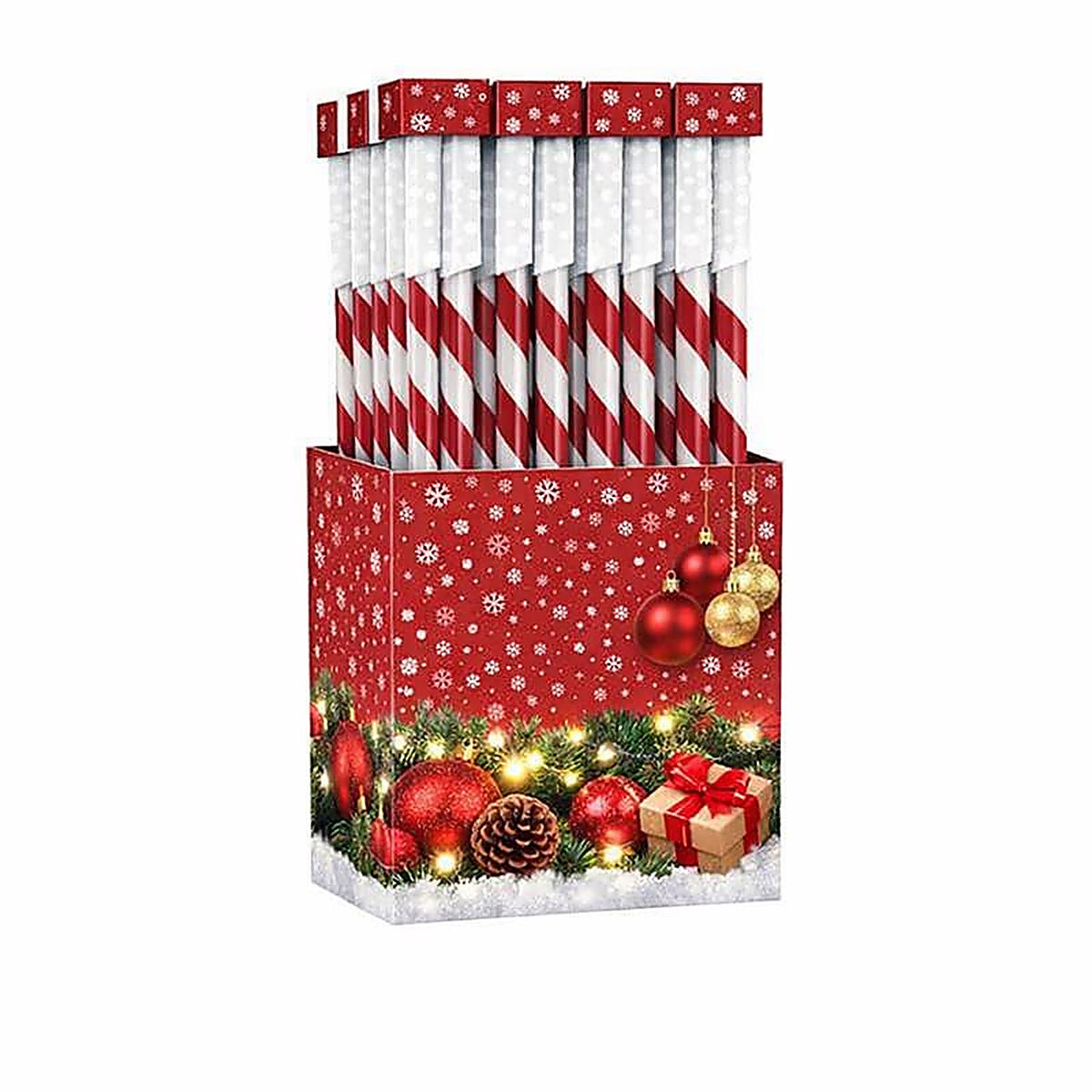 Alpine - QWE106 - LED White 23.3 in. Solar Candy Cane Striped Stake Pathway Decor
