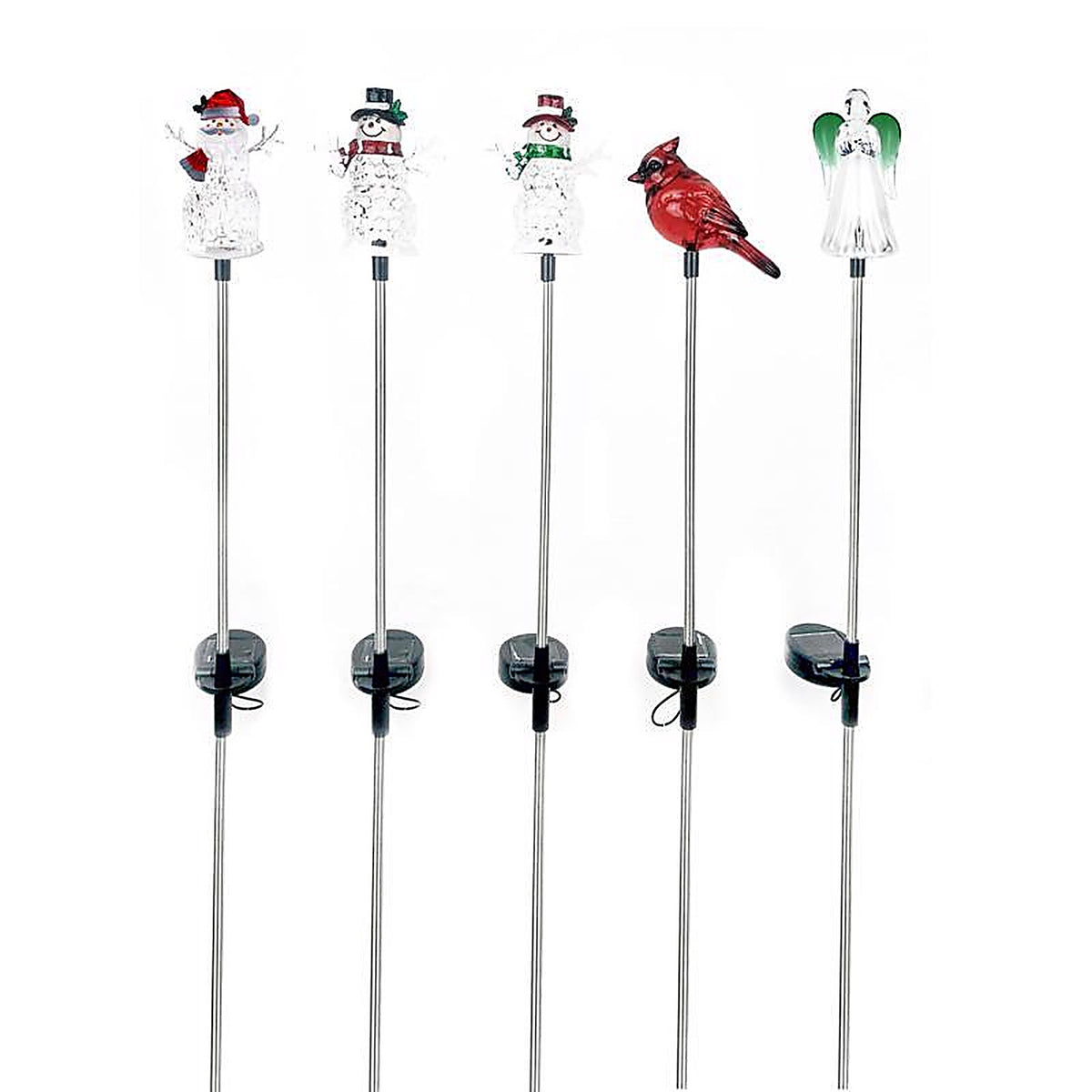 Alpine - RGG480ABB - LED Cool White 23.3 in. Solar Assorted Holiday Stakes Pathway Decor