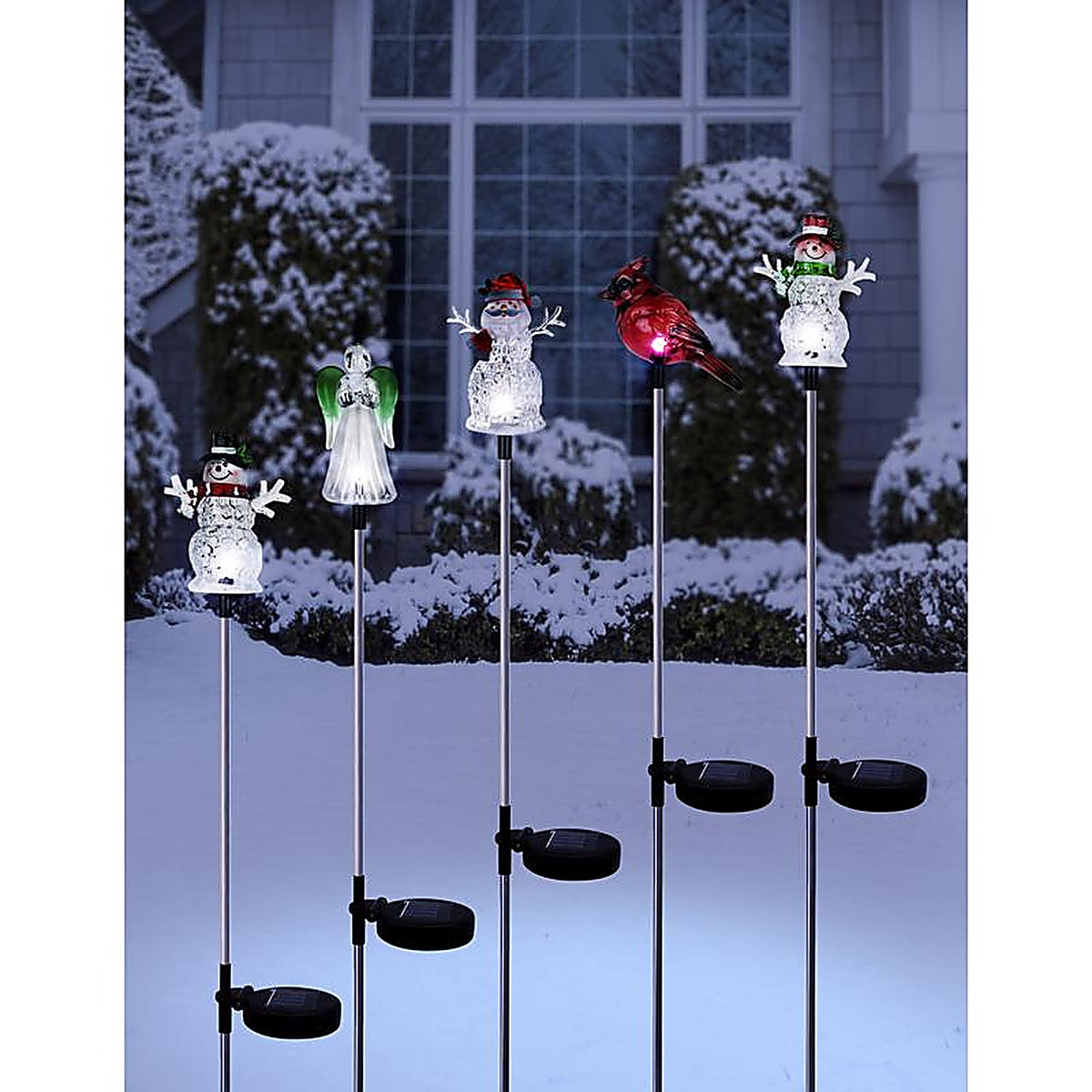 Alpine - RGG480ABB - LED Cool White 23.3 in. Solar Assorted Holiday Stakes Pathway Decor