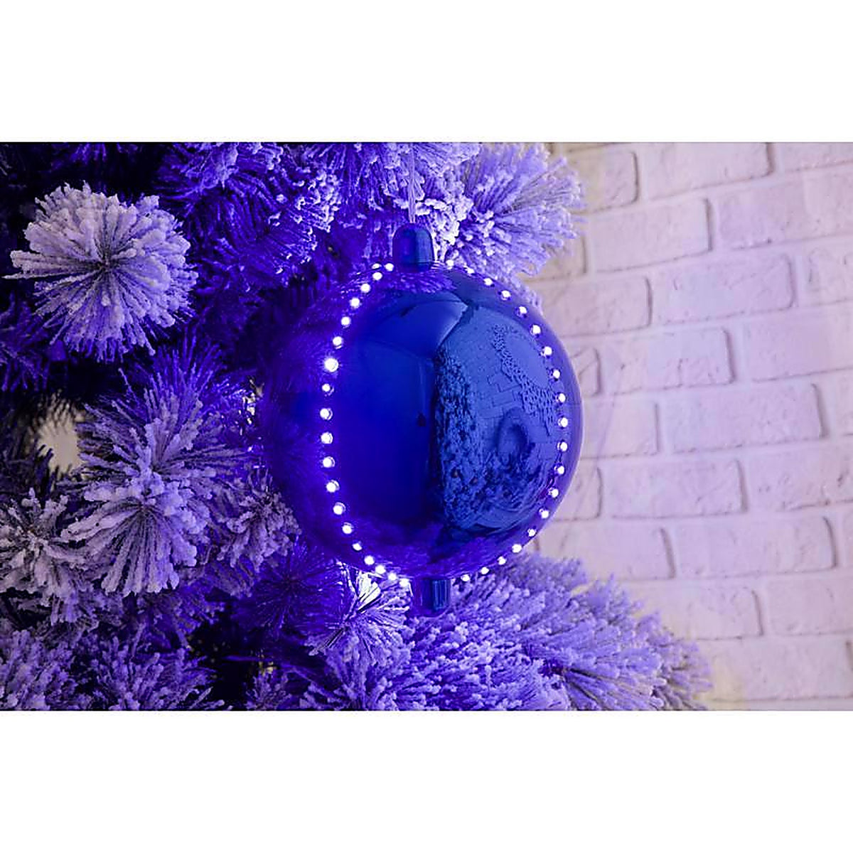 Celebrations - ORN6-BLBL - Platinum LED Blue 6 in. Lighted Ornament Hanging Decor