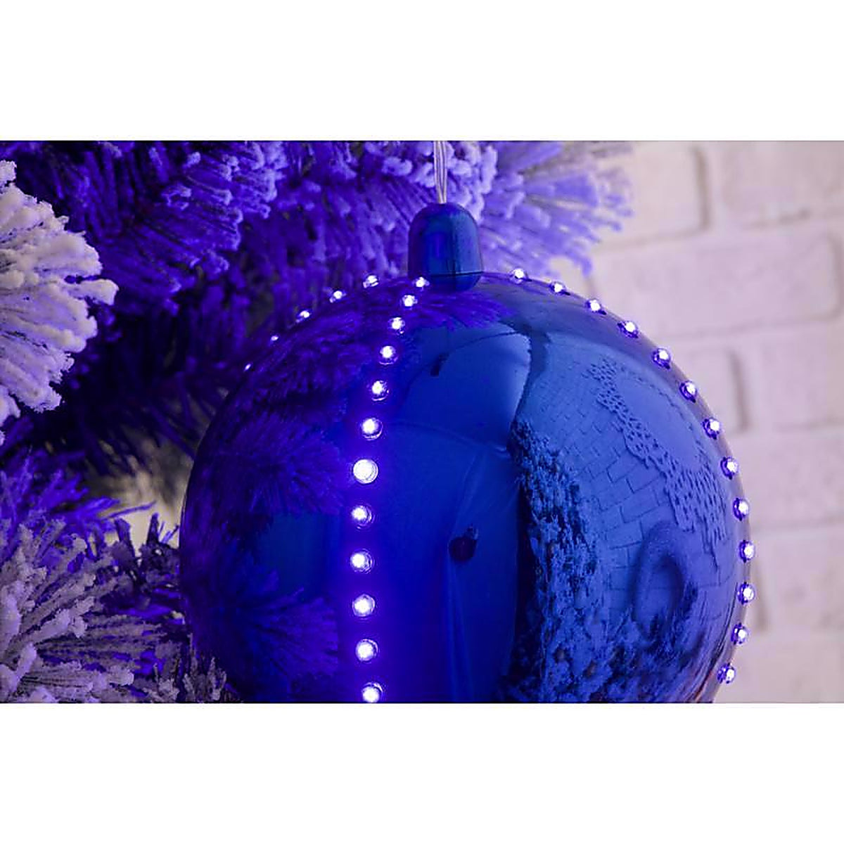 Celebrations - ORN6-BLBL - Platinum LED Blue 6 in. Lighted Ornament Hanging Decor