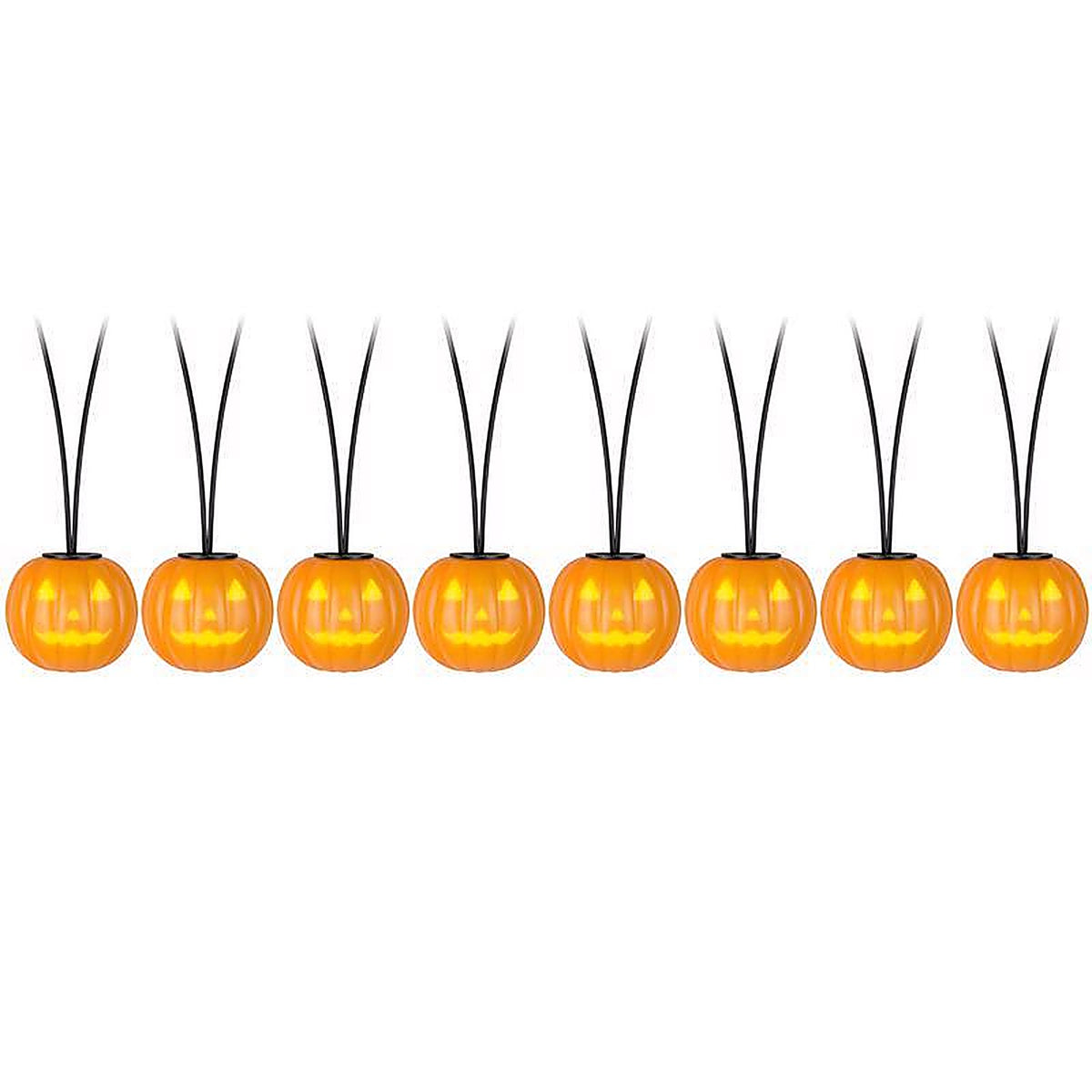 Gemmy - 227768 - Spooky Mood's White 8 ct LED Prelit Musical Jack-O-Lantern String Lights