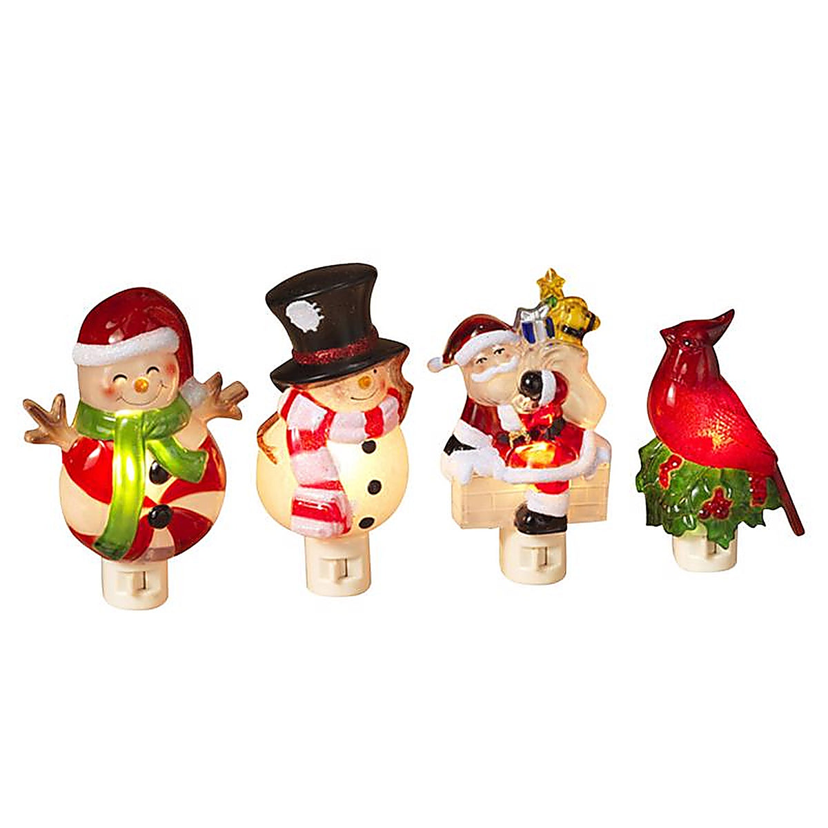 Gerson - 2303390 - Assorted Snowman/Santa/Cardinal/Peppermint Indoor Christmas Decor 6.3 in.