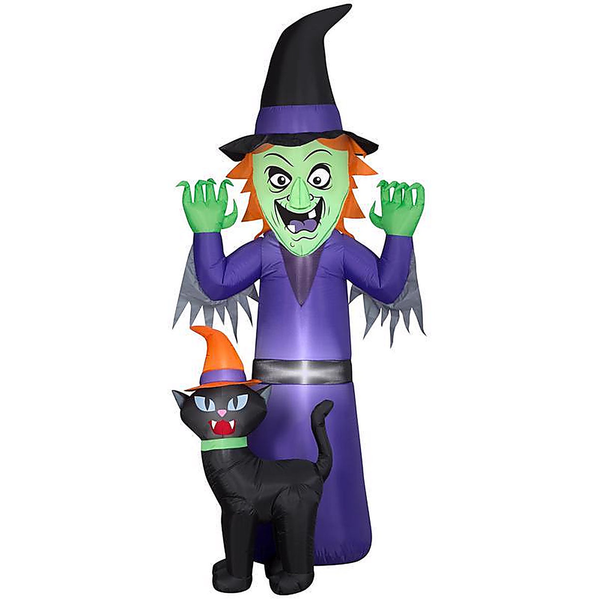 Gemmy - 229619 - Airblown 9 ft. LED Prelit Witch and Cat Inflatable