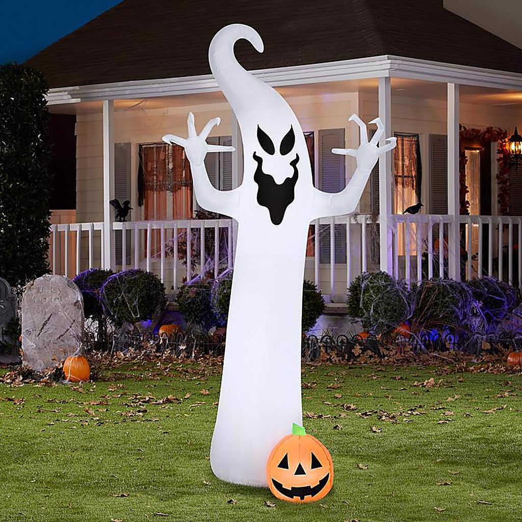 Gemmy - 229617 - Airblown 9 ft. LED Prelit Ghost and Pumpkin Inflatable
