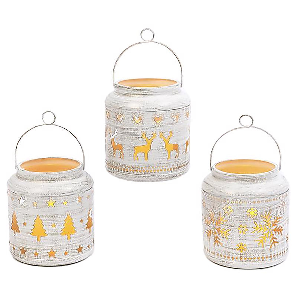 Gerson - 2435800 - LED White Winter Scene Lantern 5.51 in.