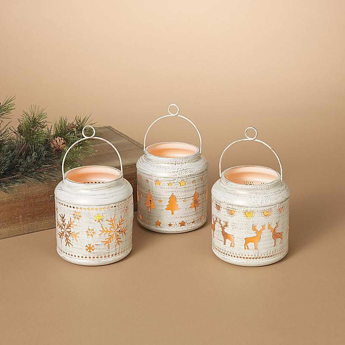 Gerson - 2435800 - LED White Winter Scene Lantern 5.51 in.