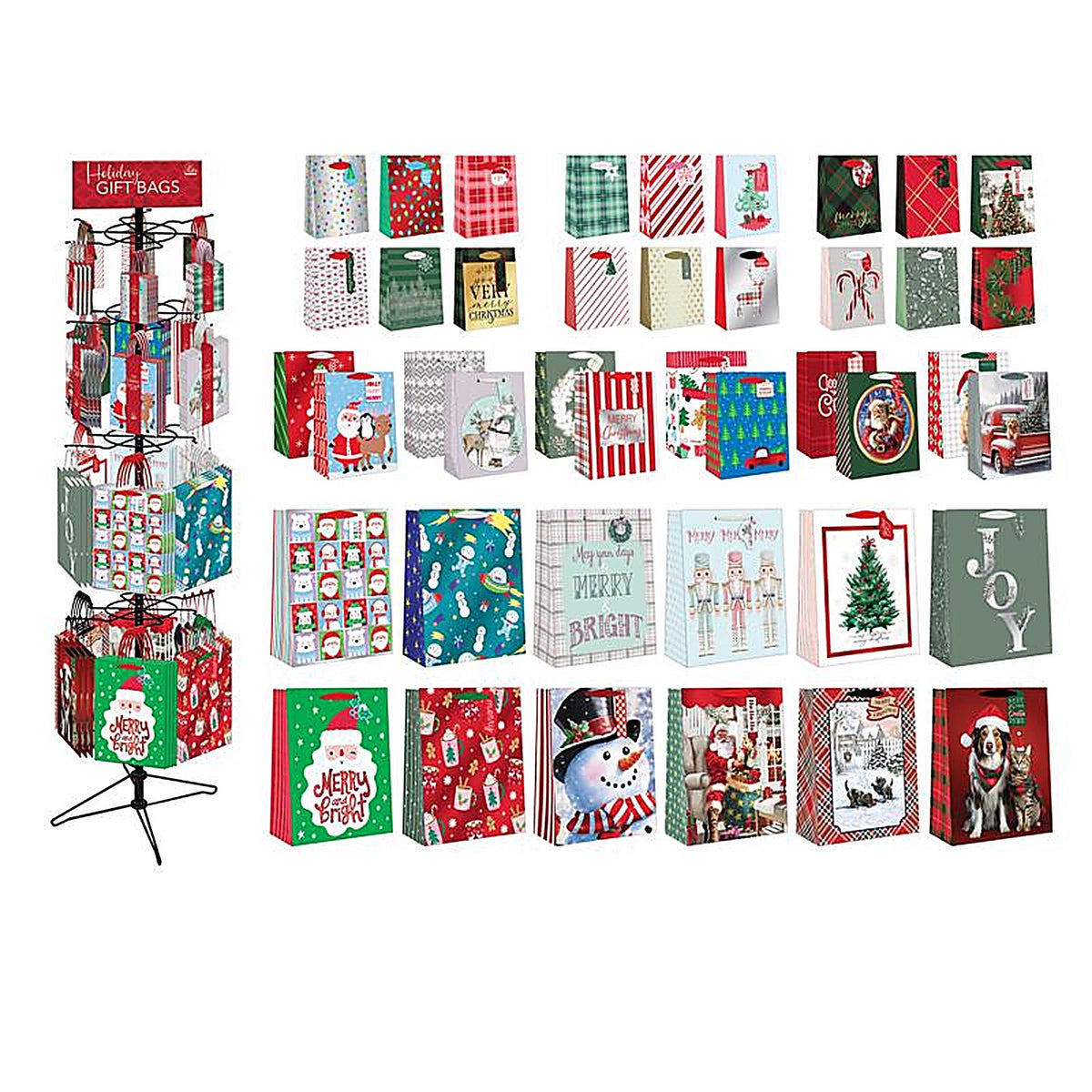 Paper Image - CGBTA96R-1 - Multi-Color Christmas Gift Bag