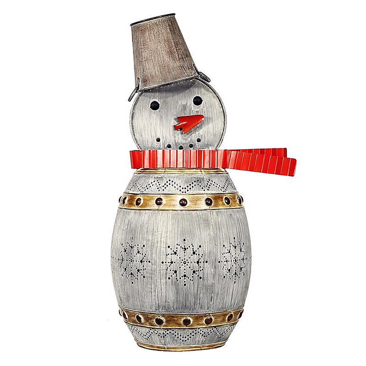 Alpine - ORS730 - Snowman Yard Sculpture Decor Metal 1 pc