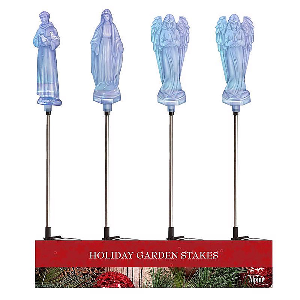 Alpine - SKY461ABB - LED 34 in. St. Francis/Mary/Angel Pathway Decor