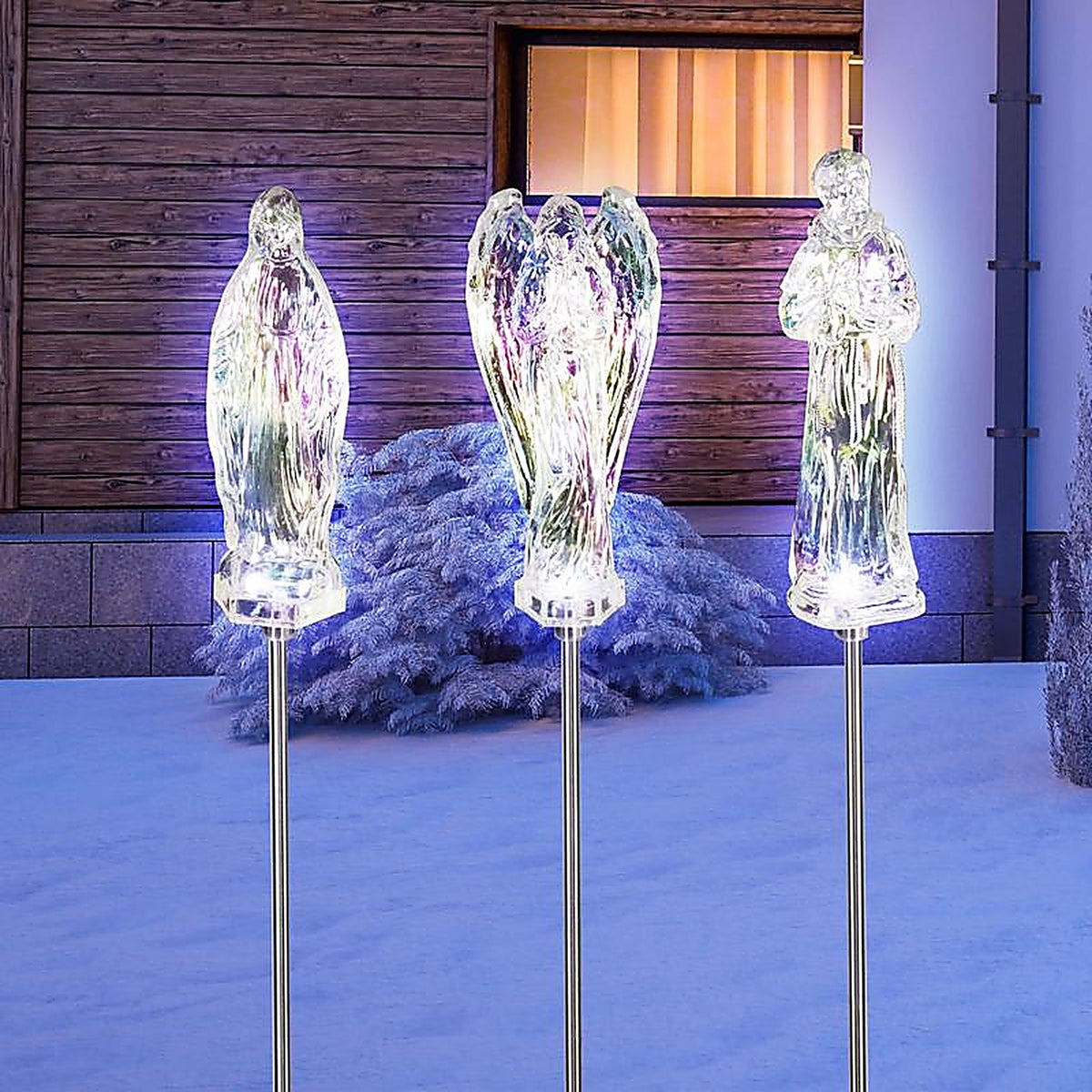 Alpine - SKY461ABB - LED 34 in. St. Francis/Mary/Angel Pathway Decor