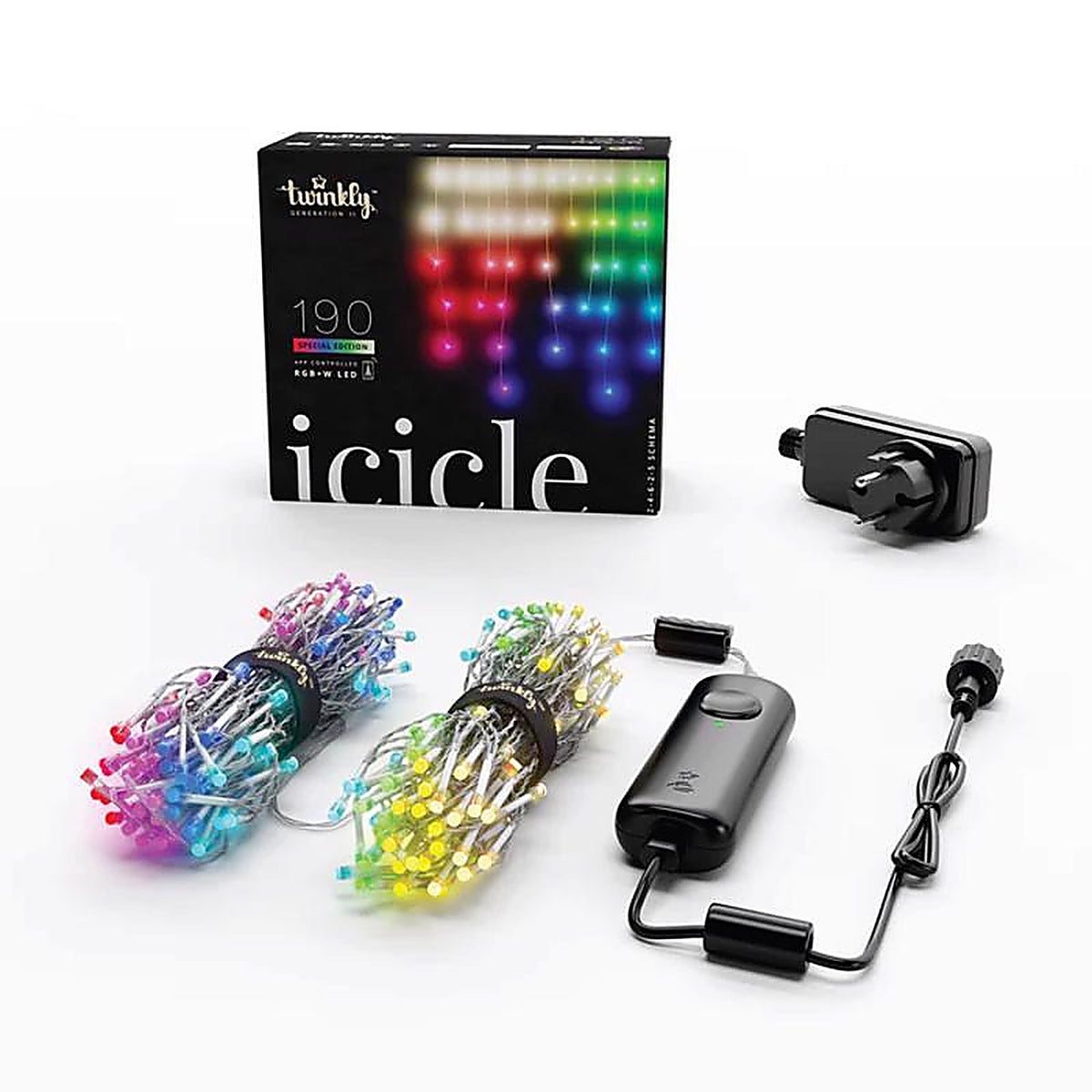 Holiday Bright Lights - R190ICTWP - Twinkly LED Mini Multicolored/Warm White 190 ct Icicle Christmas Lights