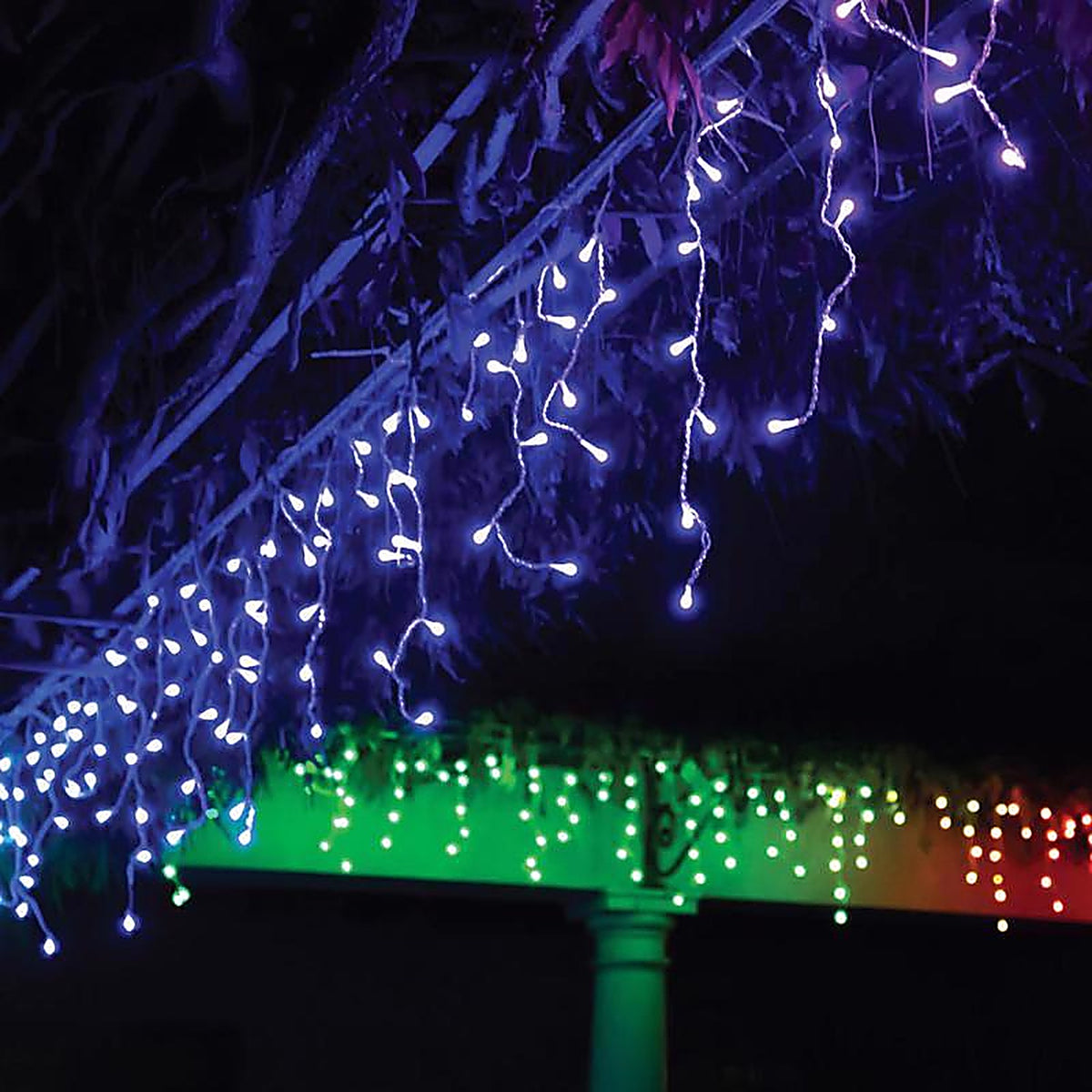 Holiday Bright Lights - R190ICTWP - Twinkly LED Mini Multicolored/Warm White 190 ct Icicle Christmas Lights