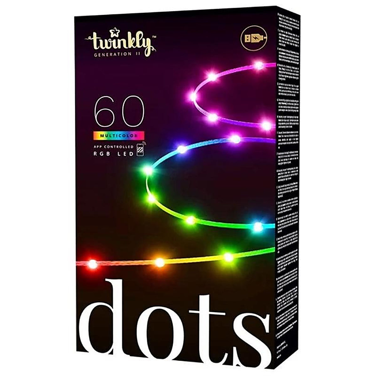 Holiday Bright Lights - R60DOTWP - Twinkly LED Mini Multicolored 60 ct String Christmas Lights 9.8 ft.