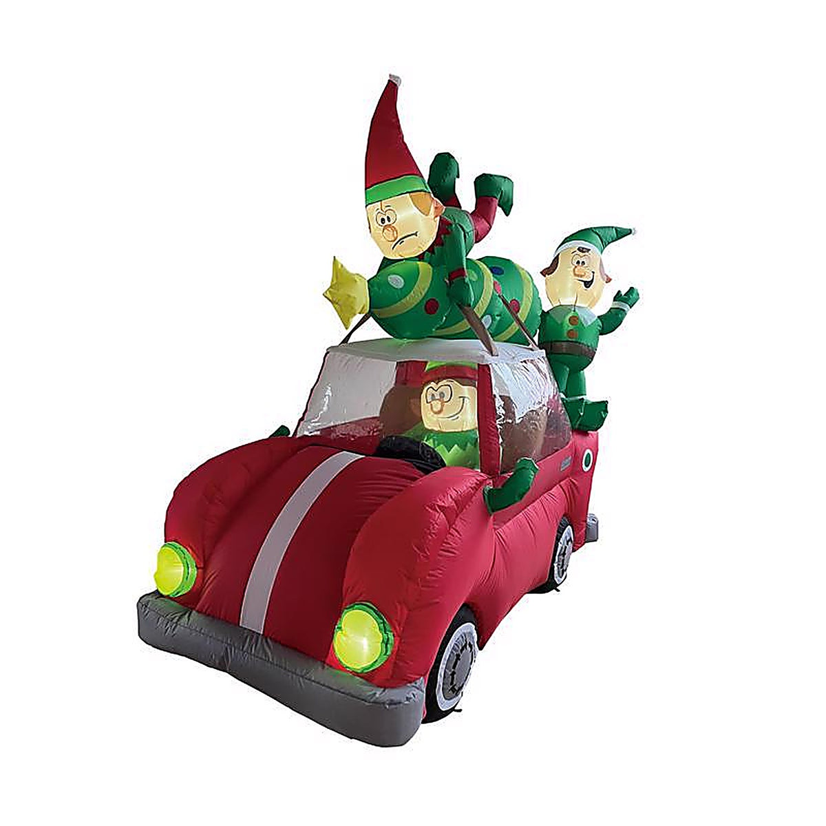 Celebrations - YLSW-18566 - LED Animated Elf Christmas Tree Delivery Truck 6.5 ft. Inflatable