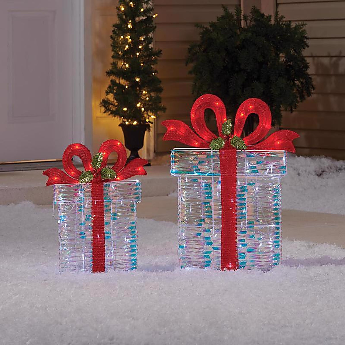 Celebrations - 53688-71 - LED Cool White Giftboxes 18 in. and 24 in. Yard Decor