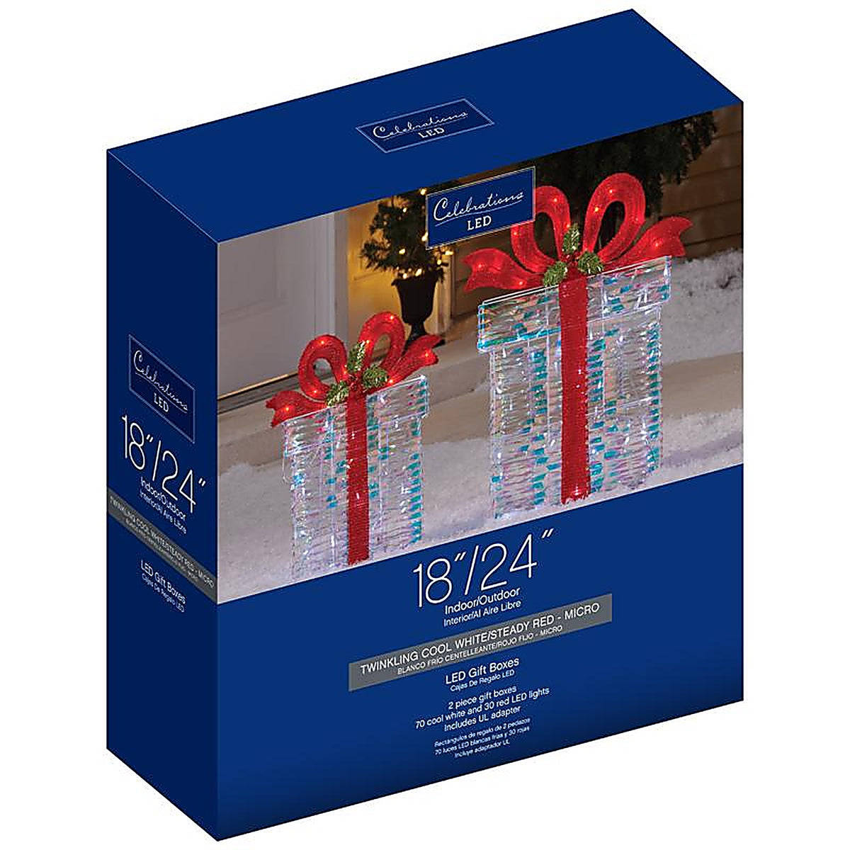 Celebrations - 53688-71 - LED Cool White Giftboxes 18 in. and 24 in. Yard Decor