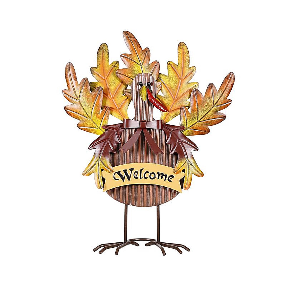 Alpine - WQA1226 - 17 in. Welcome Turkey Decor Halloween Decor