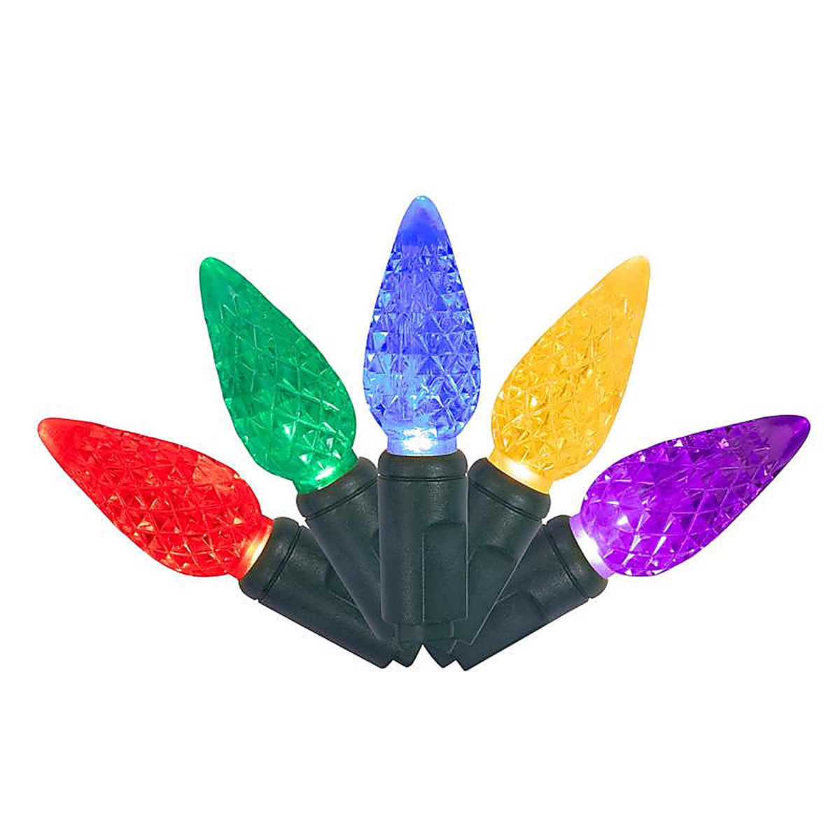 Celebrations - C650MUA - Platinum LED C6 Multicolored 50 ct String Christmas Lights 25 ft.