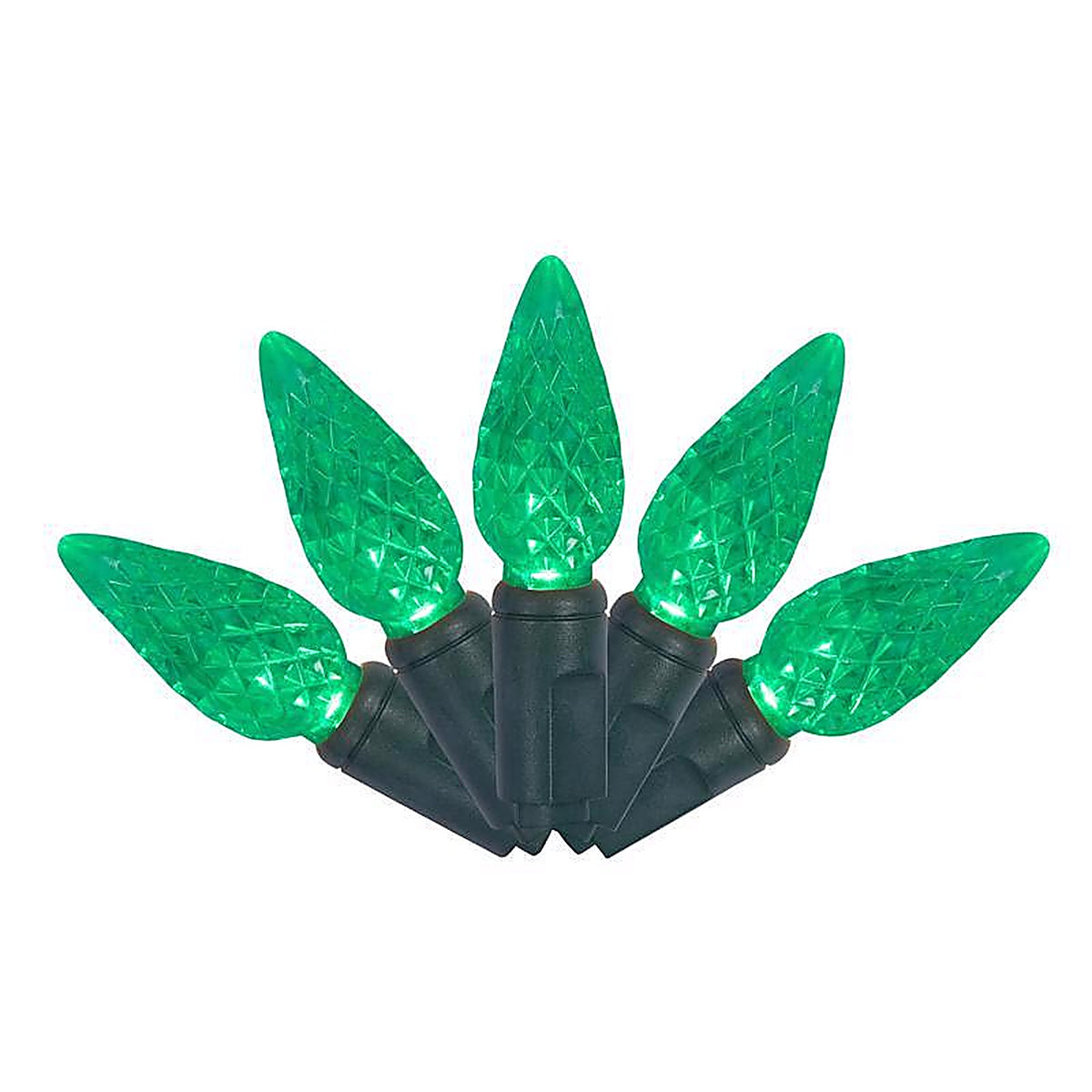 Celebrations - C650GRA - Platinum LED C6 Green 50 ct String Christmas Lights 25 ft.