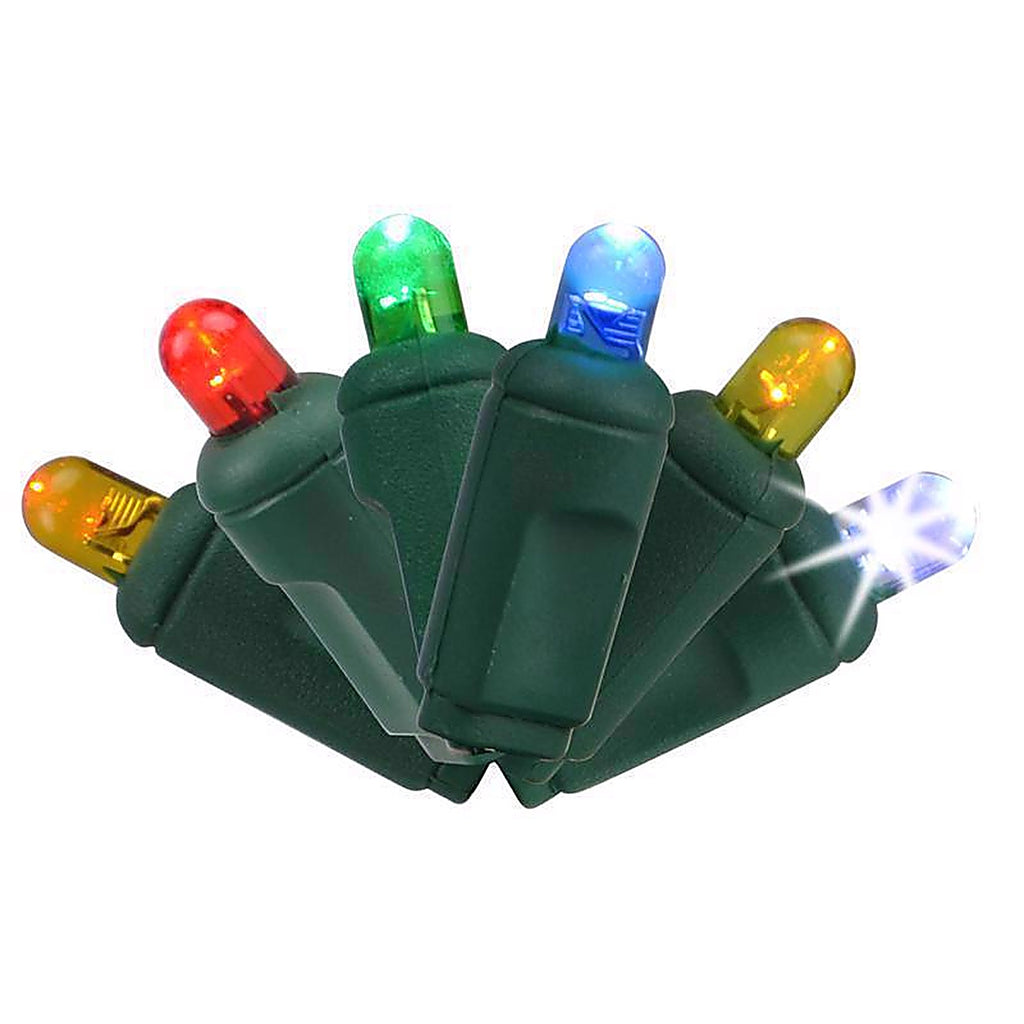 Celebrations - 5MM50RFSA - Platinum LED Mini Multicolored 50 ct String Christmas Lights 25 ft.