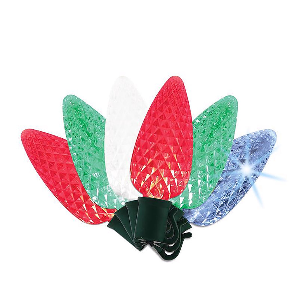 Celebrations - C925FTRSA - Platinum LED C9 Multicolored 25 ct String Christmas Lights 25 ft.