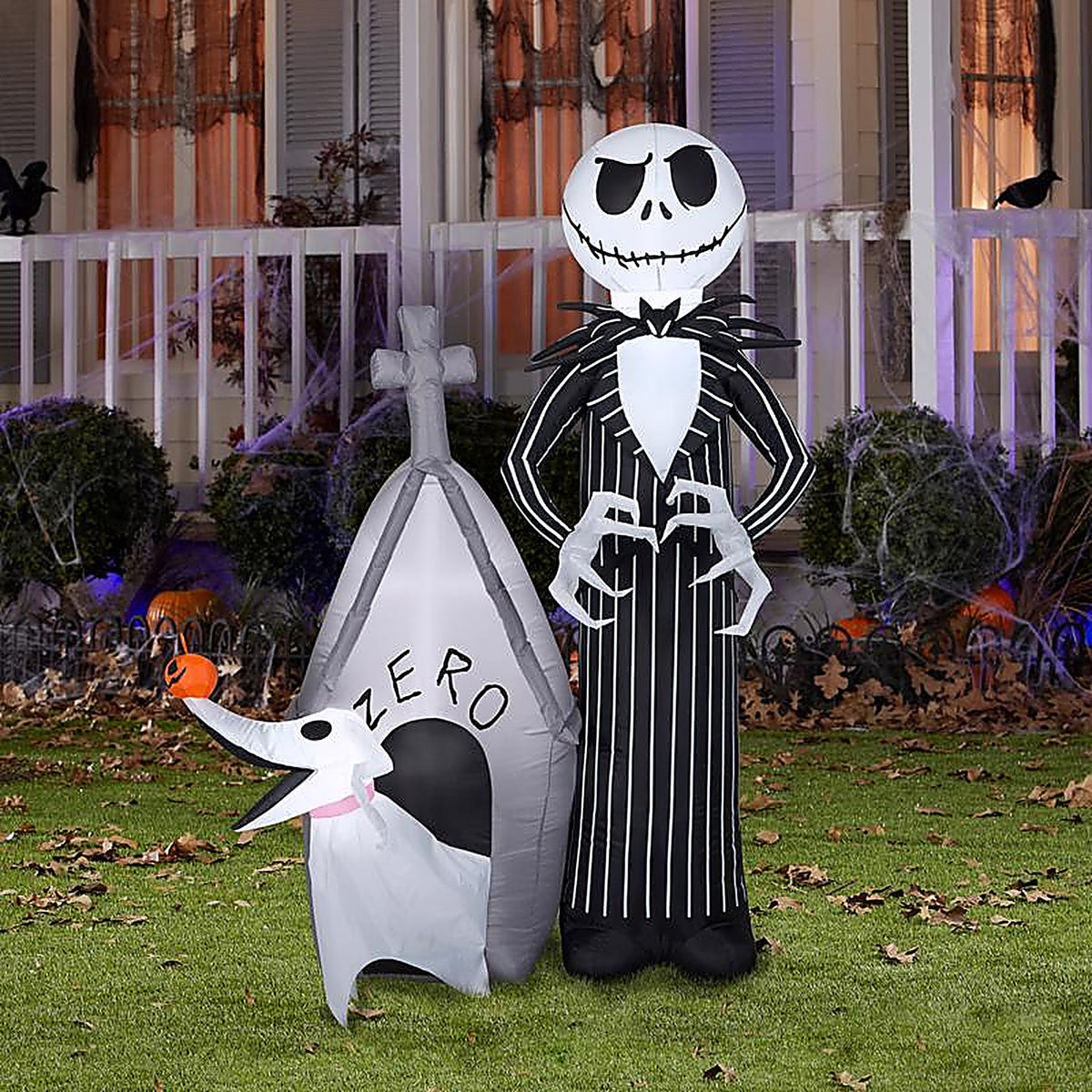 Gemmy - 224416 - Airblown 5 ft. LED Prelit Jack Skellington Jack and Zero Inflatable