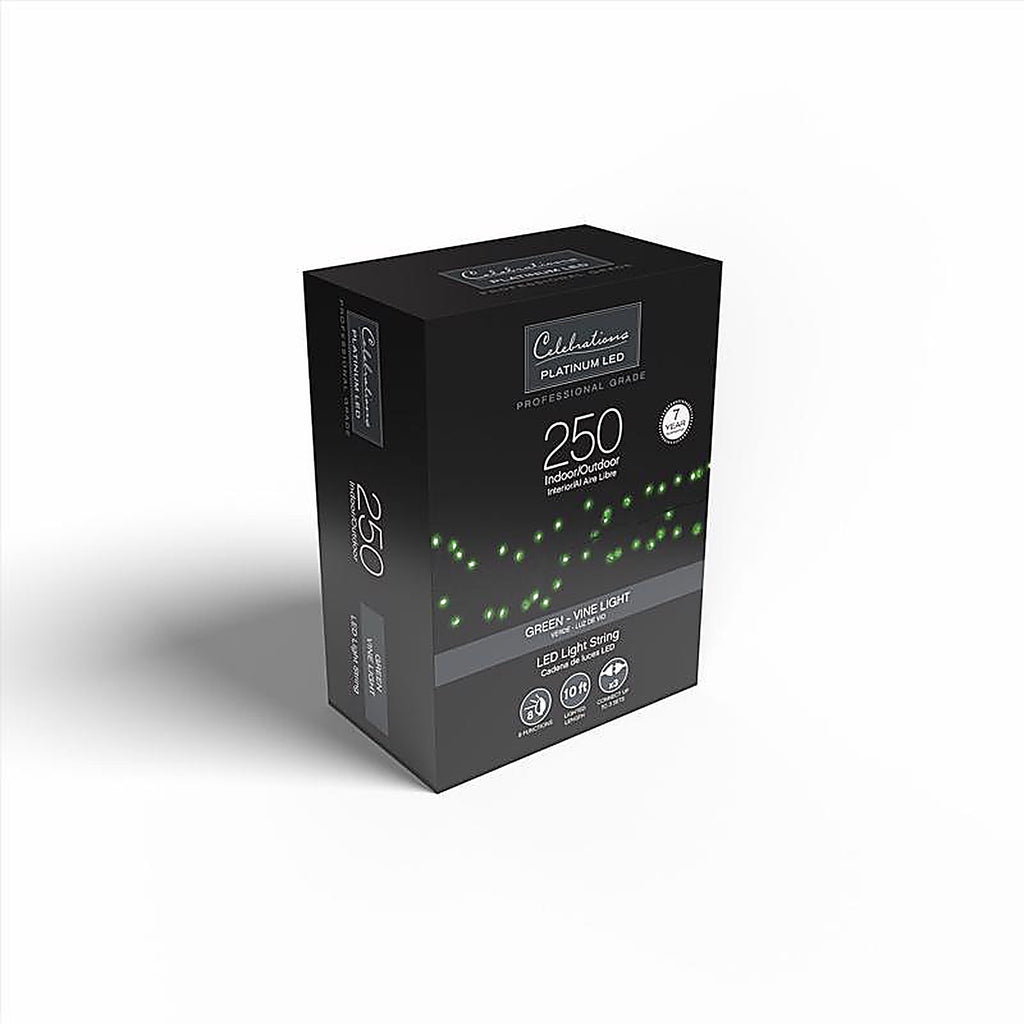 Celebrations - BSCCX250GRA - LED Big Seed Cluster Green 250 ct String Christmas Lights