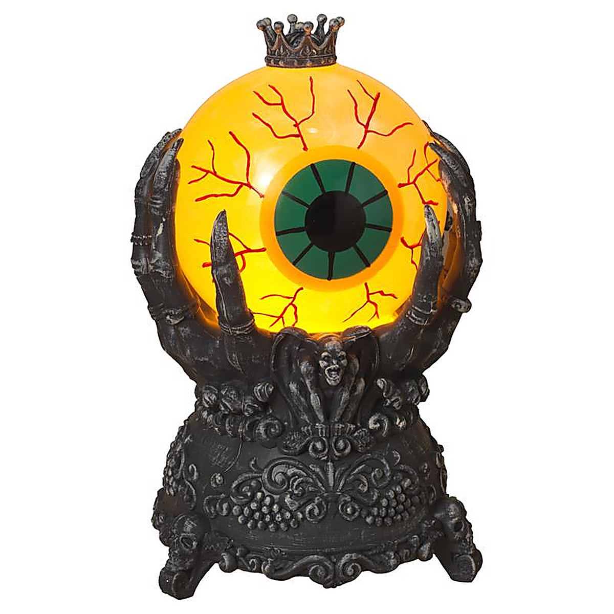 Gerson - 2651150 - Black/Yellow 9 in. Prelit Smokey Eye Water Globe Tabletop Decor