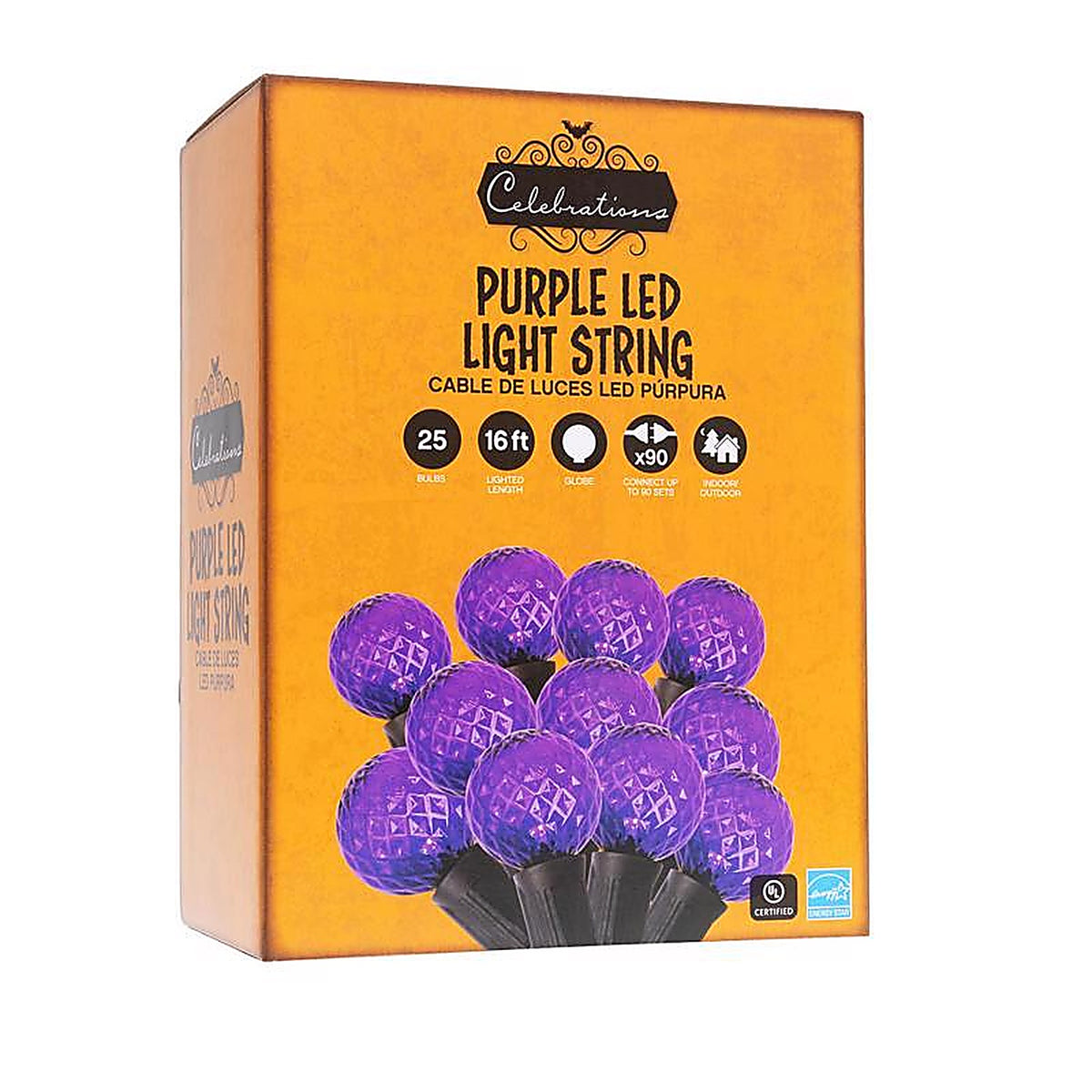 Celebrations - G4025PL8A - Purple 25 ct LED G40 Halloween String Lights