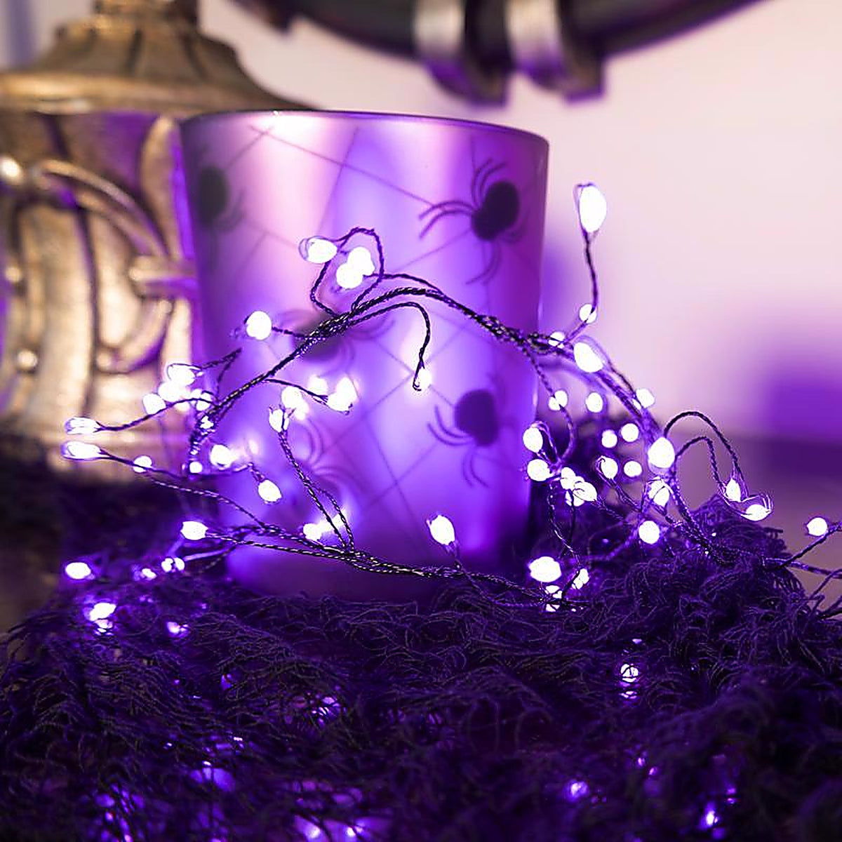 Celebrations - BSCCX250PLA - Purple 250 ct LED Prelit Connectable Big Seed Cluster Halloween Lights