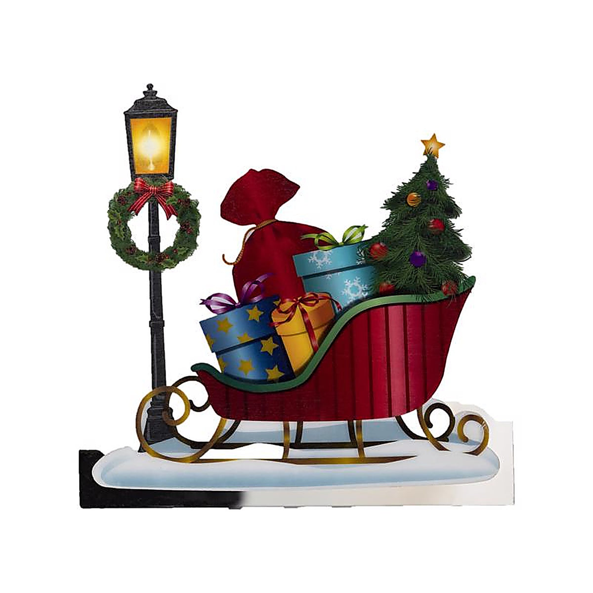 Gerson - 2666010 - LED Multicolored Window Clings Sleigh 9.84 in.