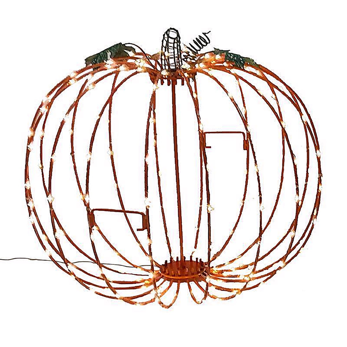 Celebrations - PMSORA - White 216 ct 14 in. LED Prelit Short Foldable Pumpkin Tabletop Decor
