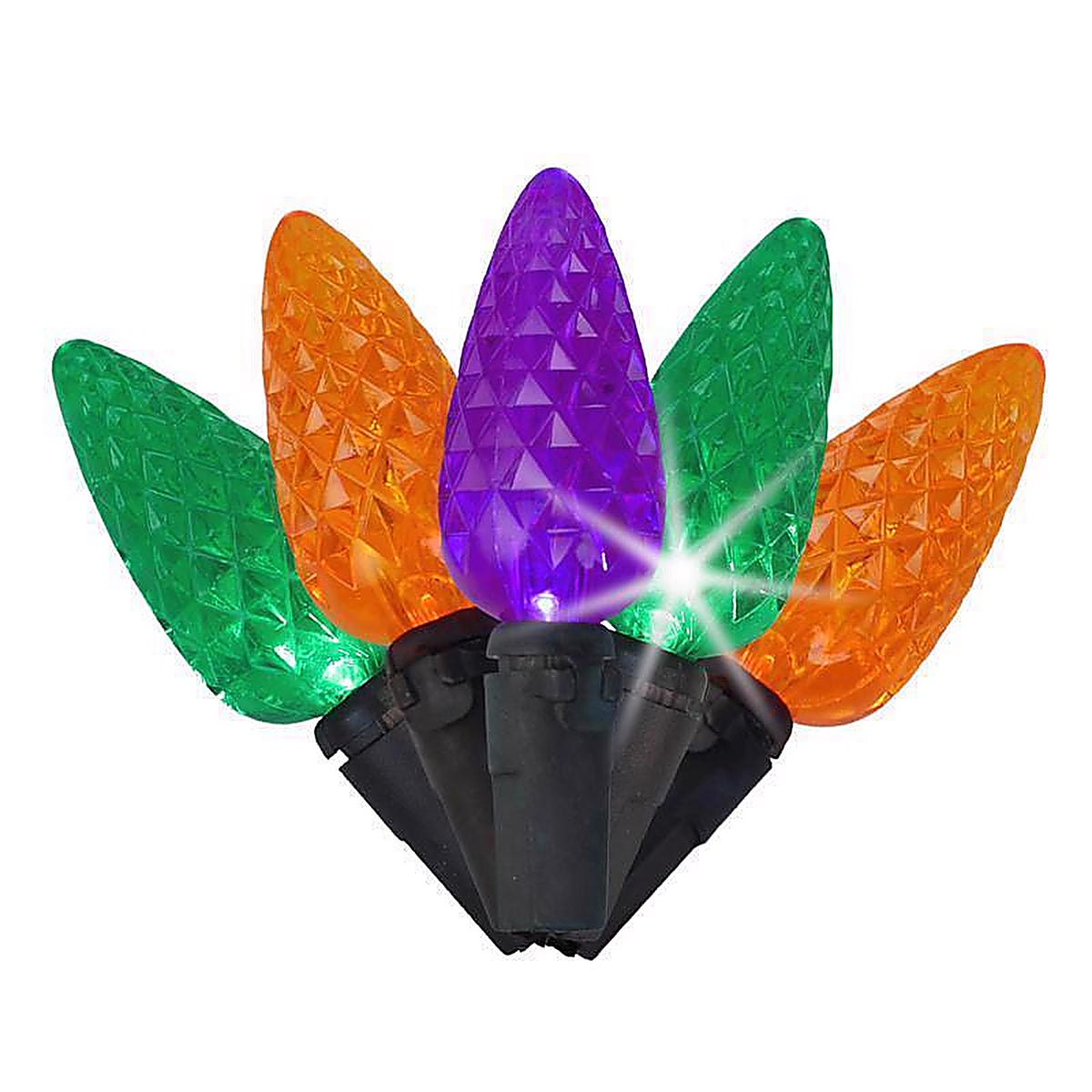 Celebrations - C6100HWS3A - Multicolored 100 ct LED C6 Faceted Halloween String Lights