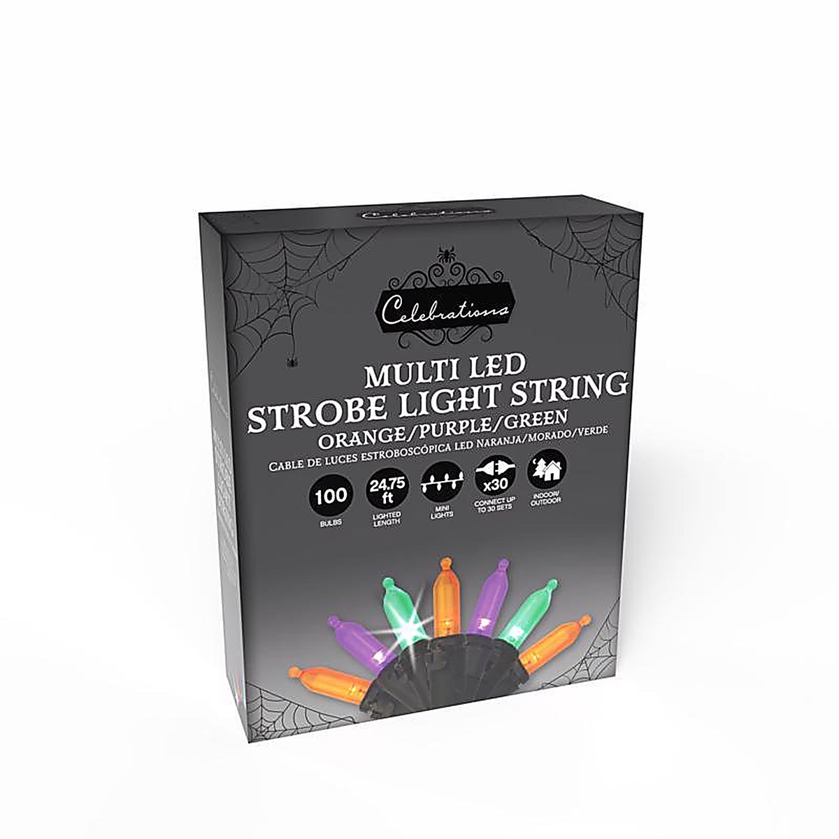 Celebrations - T5100HWS3A - Multicolored 100 ct LED Mini Halloween Strobe String Lights